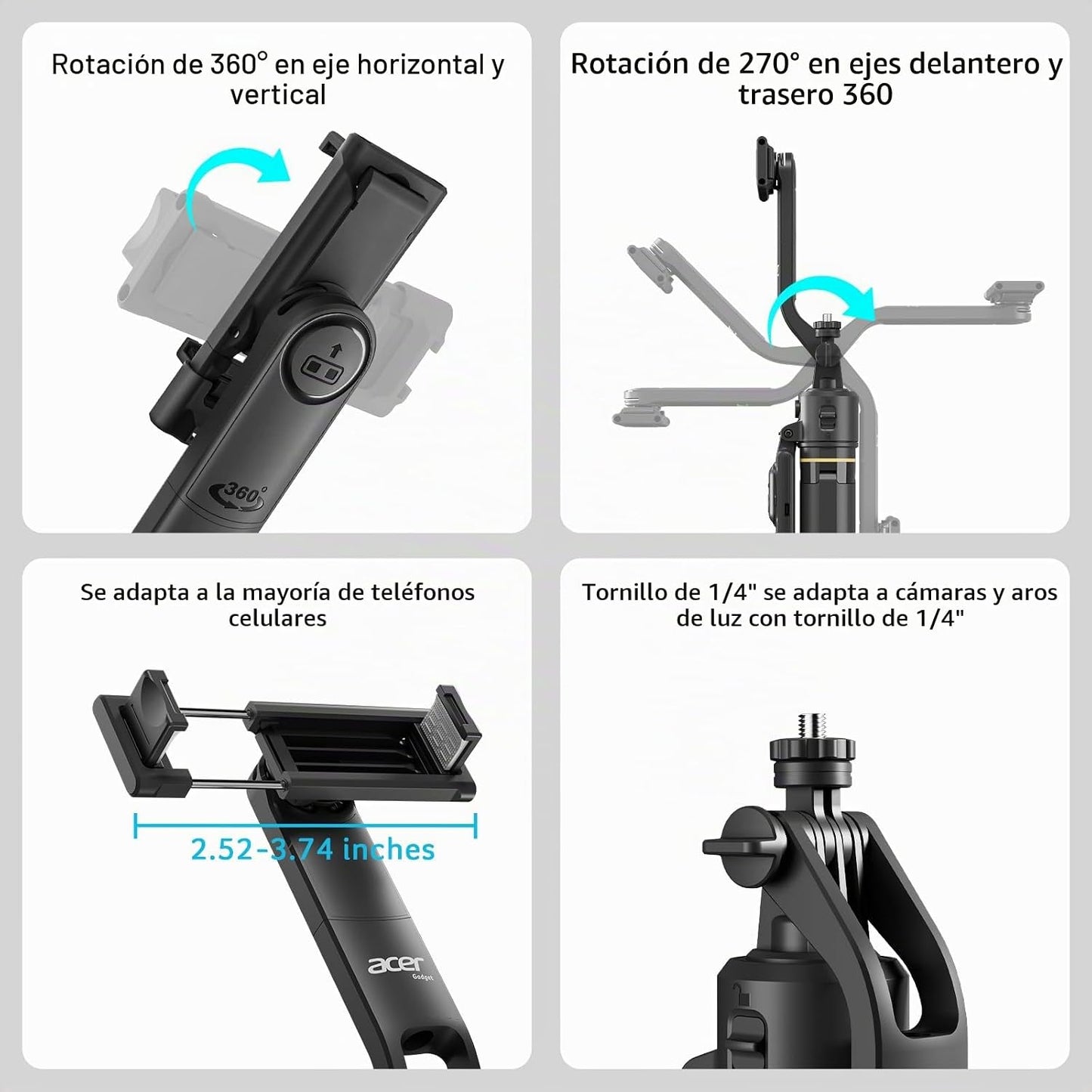 Acer Gadget - Trípode de seguimiento automático de cara para iPhone...