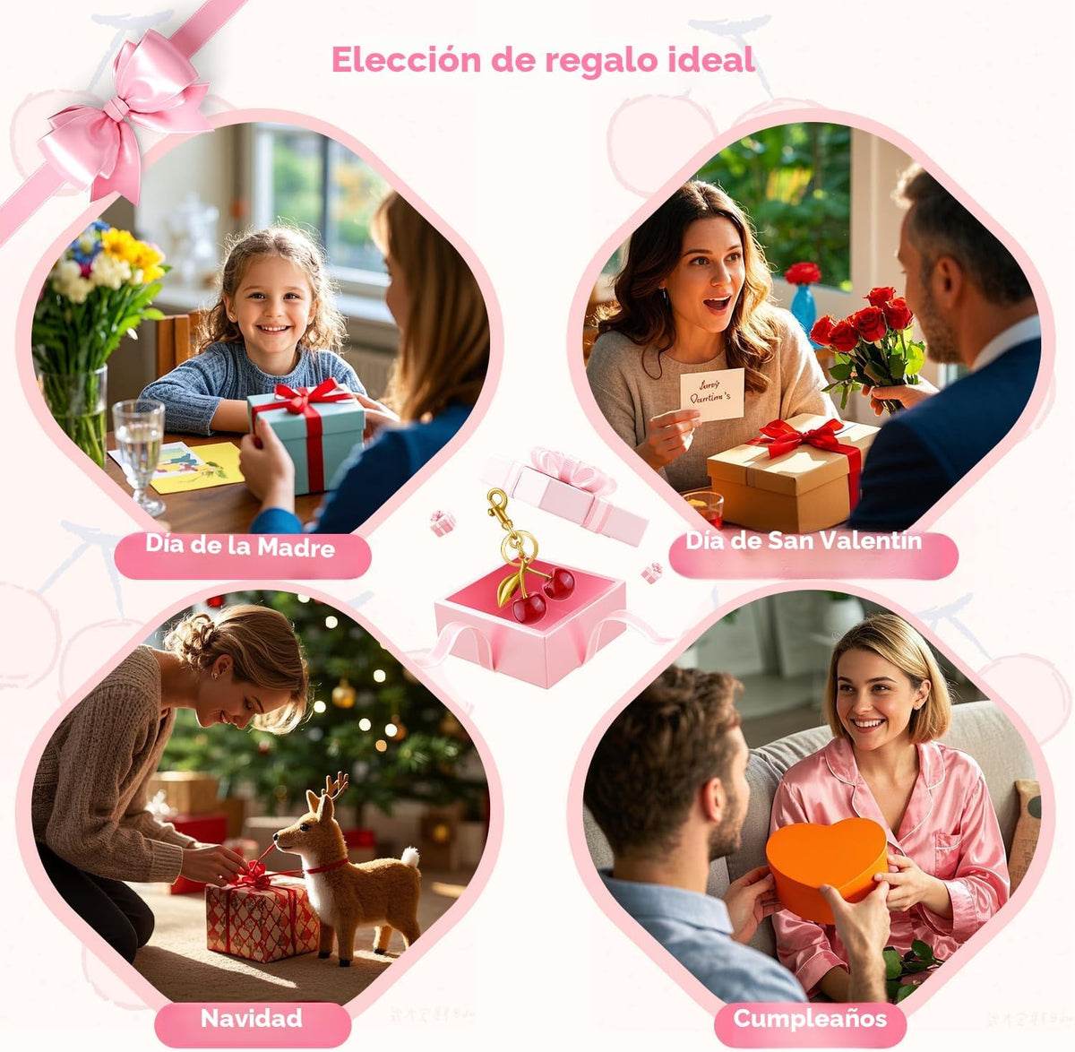 TINKRSTUFF - Llavero de bolsa de cereza, lindos llaveros, dijes de...