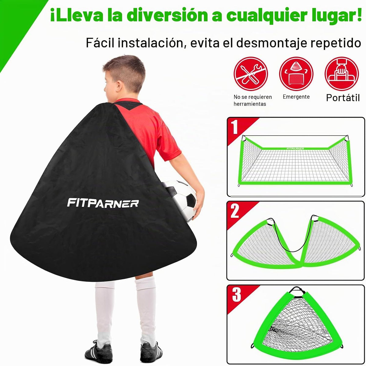 FITPARNER Portería de fútbol, portería de fútbol para niños en el p...