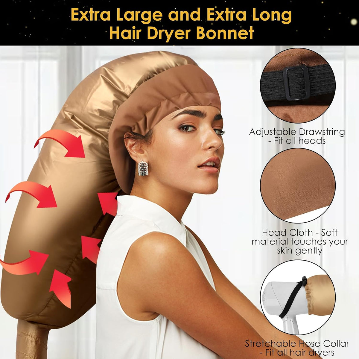 TEPENAR Accesorio de Capucha para Secador de Pelo: Capucha de Secad...