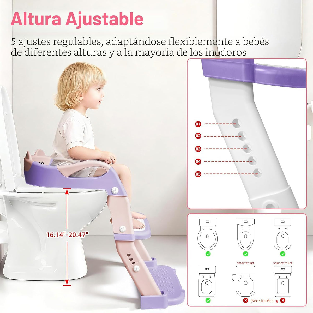 Asiento de entrenamiento para ir al baño, asiento de inodoro mejora...