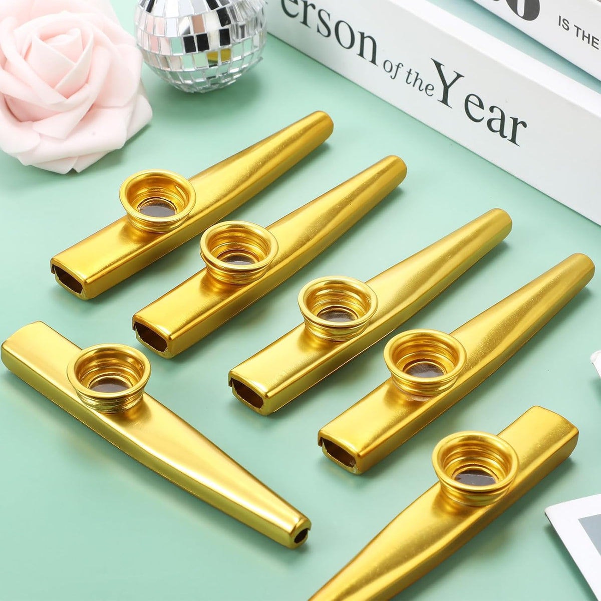 Lukmaa 50 piezas de metal Kazoos Instrumento musical a granel para...
