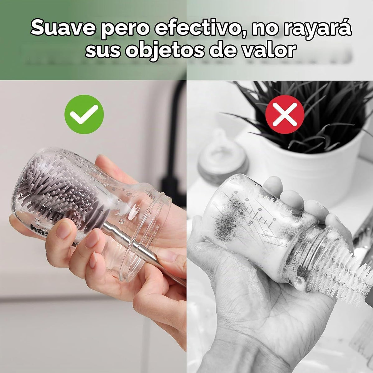 haakaa Kit de cepillos de limpieza de silicona - SUVA Gris - Cepill...