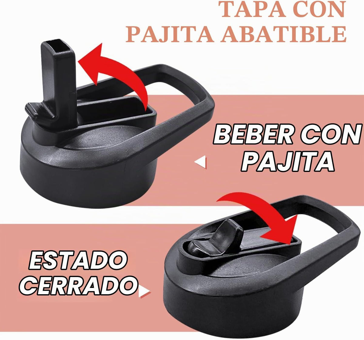 GOODNHAPPY Botella de agua de dibujos animados de 32 onzas con asa...