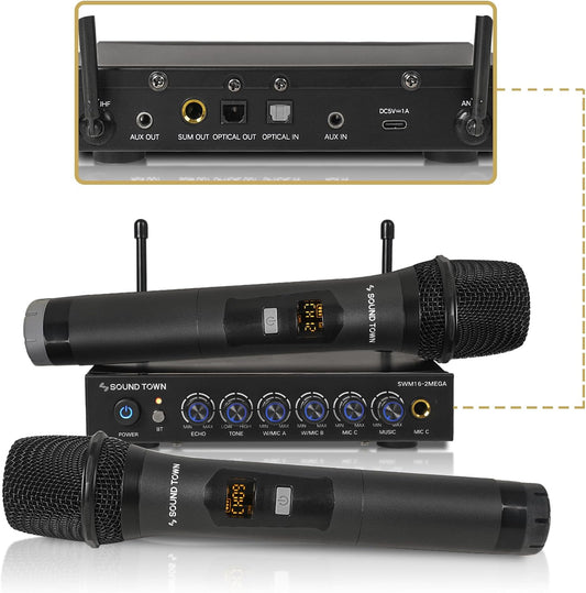 Sound Town Sistema Mezclador de Karaoke con Micrófono Inalámbrico d...