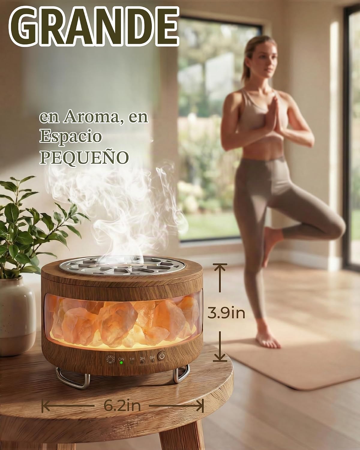 Difusor de aceite esencial con lámpara de sal del Himalaya, difusor...