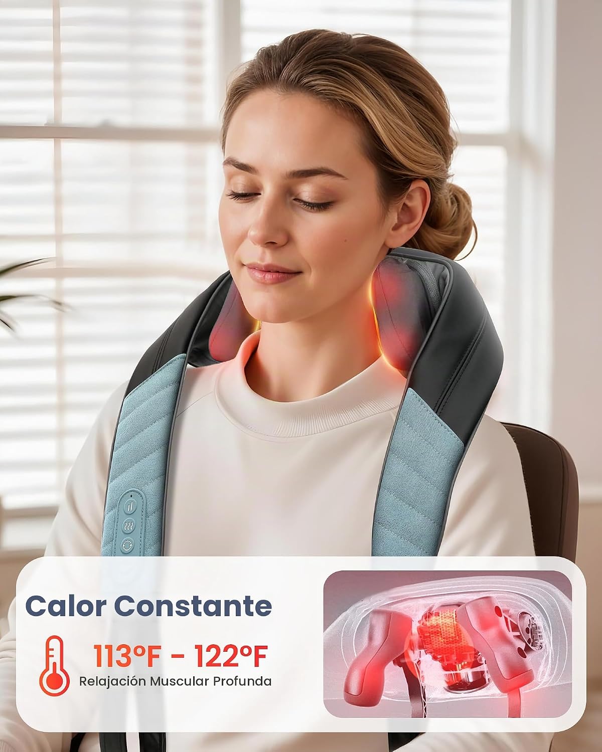 COMFIER FSA Elegible Masajeador Shiatsu de Cuello con Calor para Te...
