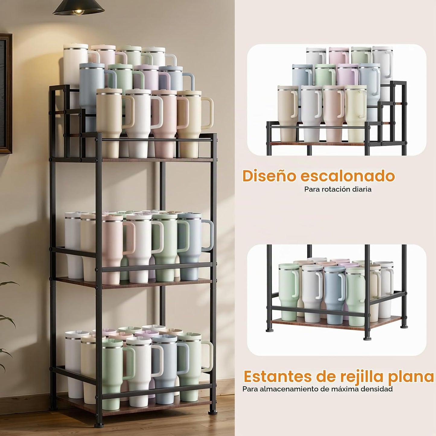 Stanley - Soporte para tazas para 36 vasos, organizador de botellas...
