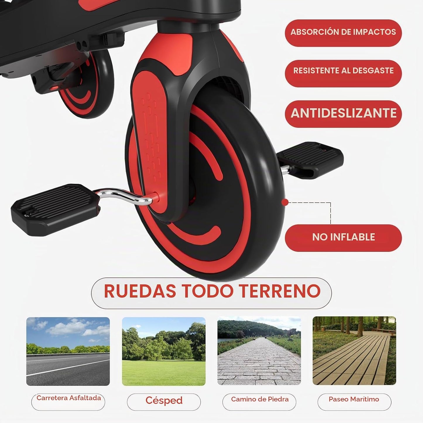 Winhope Triciclo para niños, triciclo 6 en 1 para bebés con asa de...