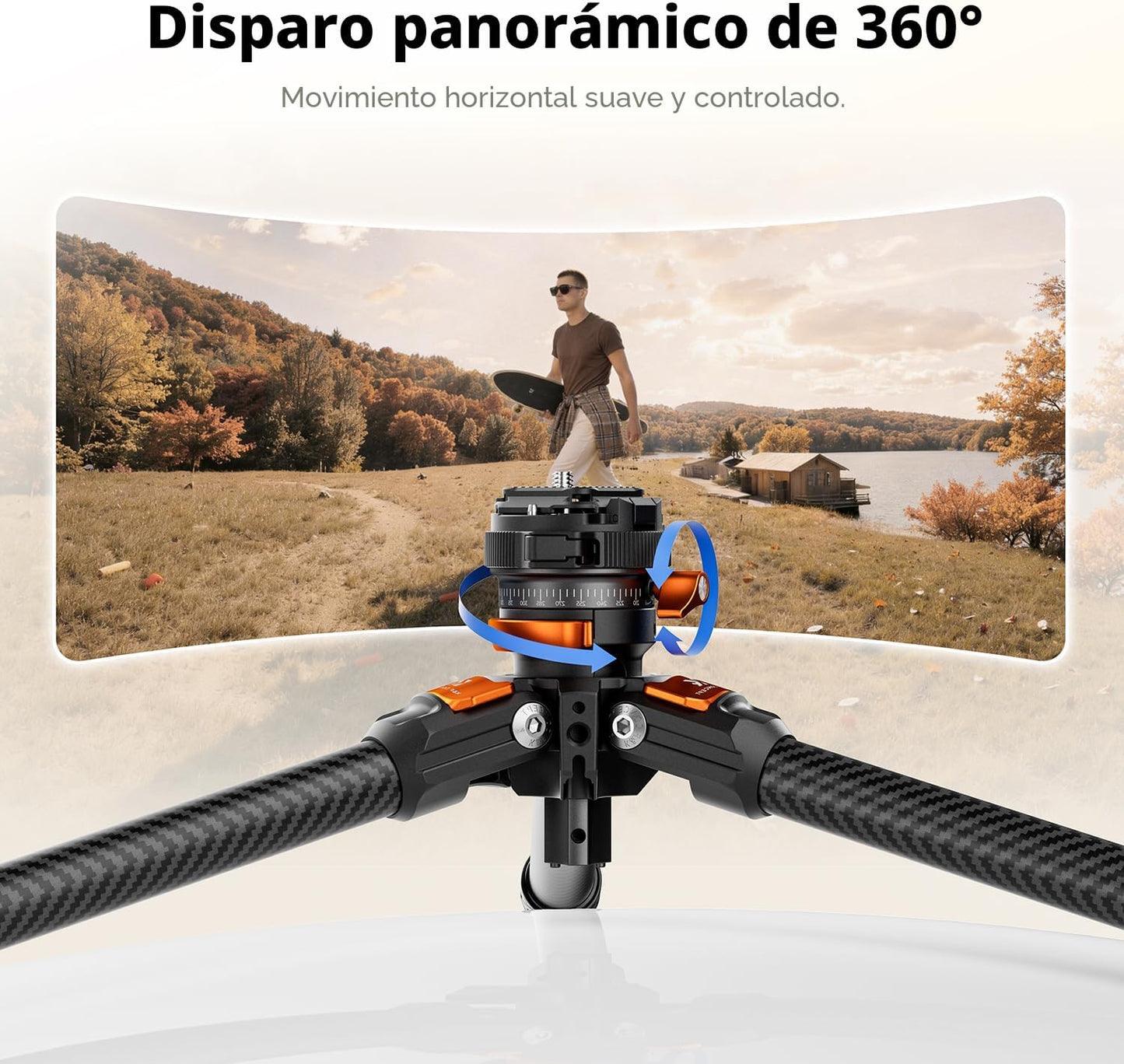 K&amp;F CONCEPT Trípode de viaje de fibra de carbono de 60 pulgadas...