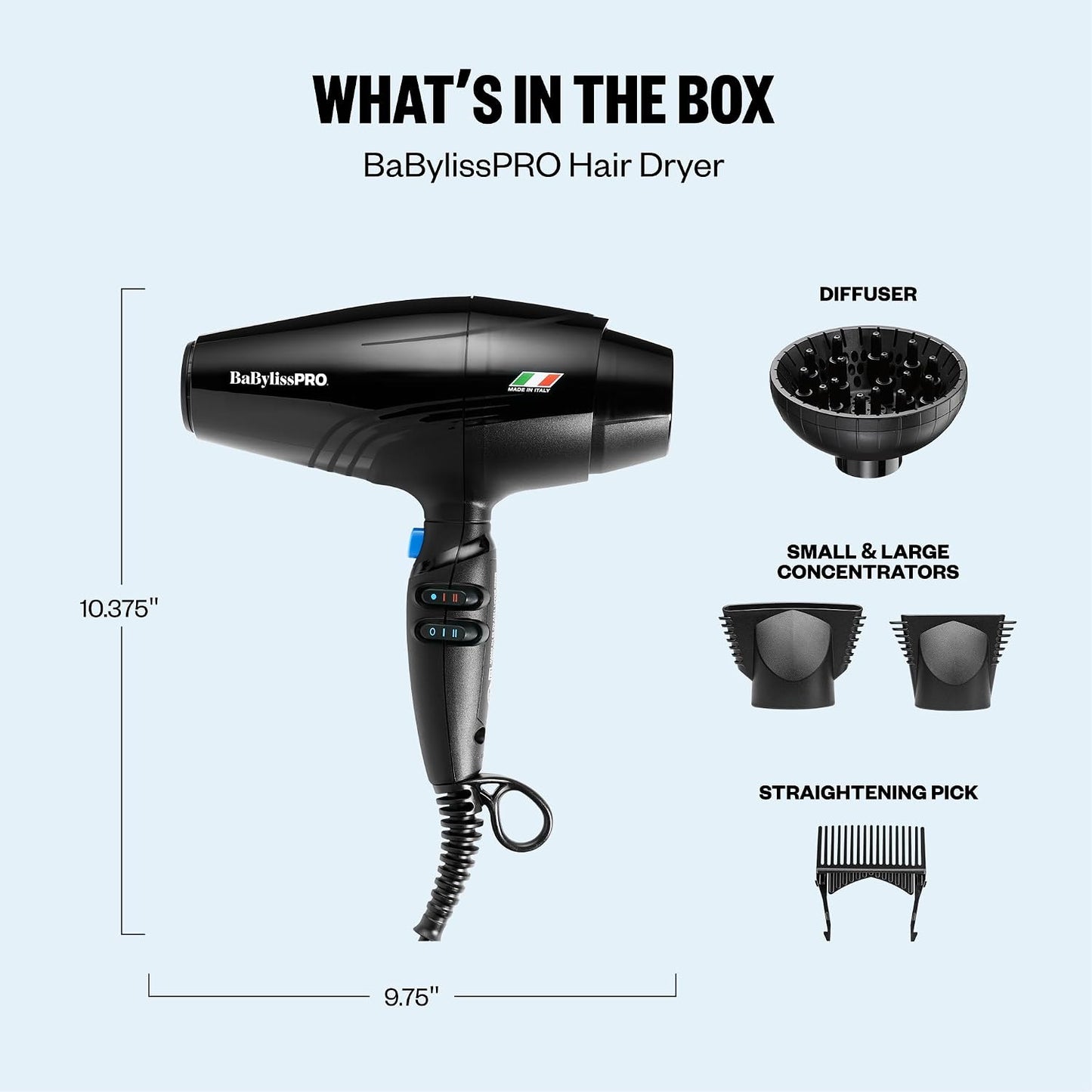 BaBylissPRO Secador de pelo, Nano Titanium Rapido 2000 vatios secad...