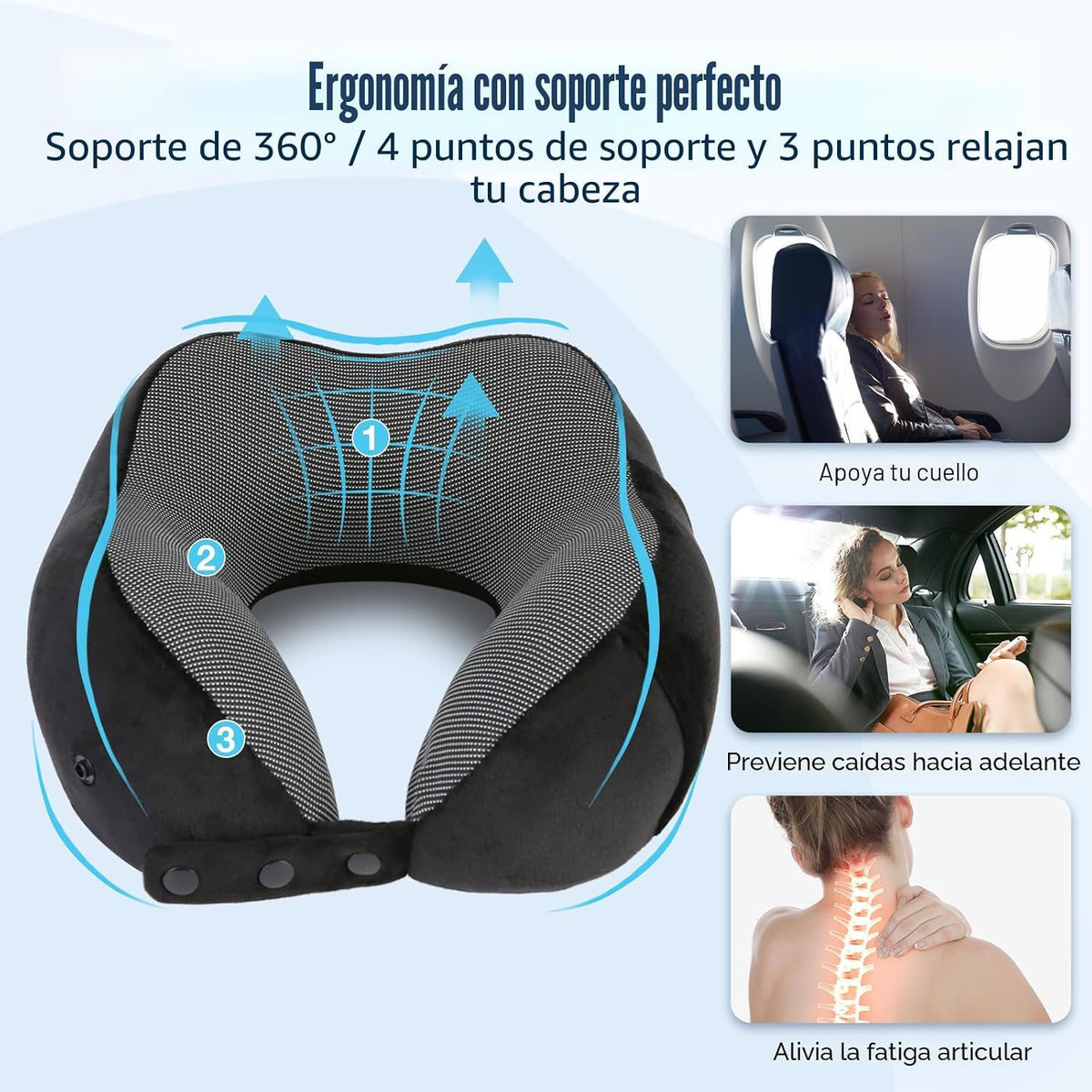 Cirorld - Almohada de cuello para viajes, almohadas de viaje para a...