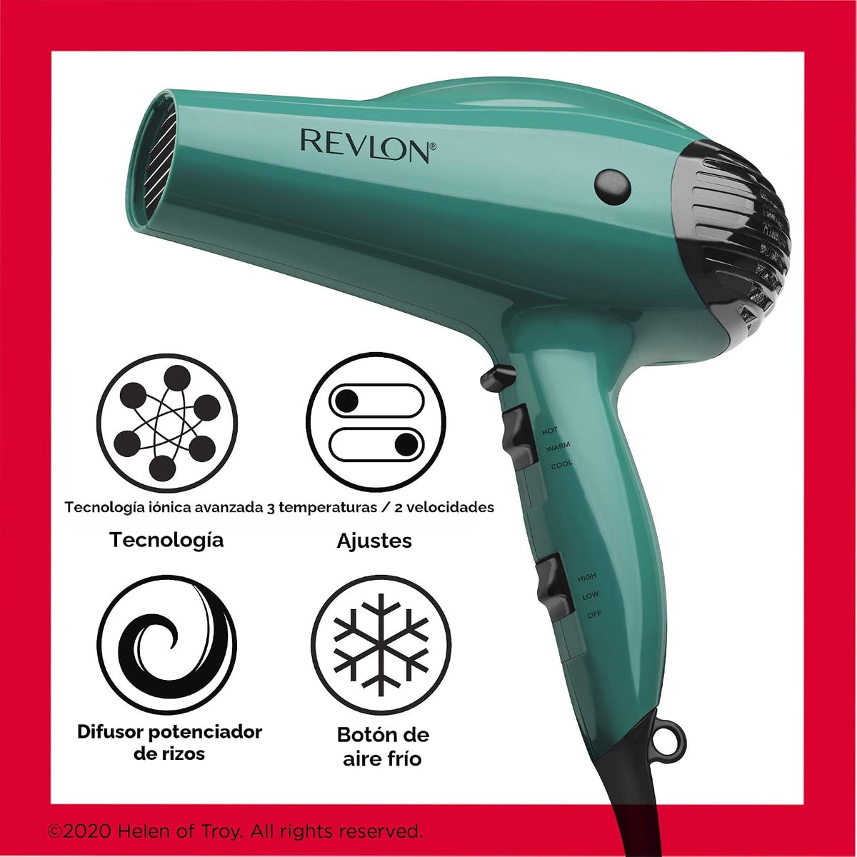 Secador de pelo Revlon con booster de volumen | 1875W para elevació...