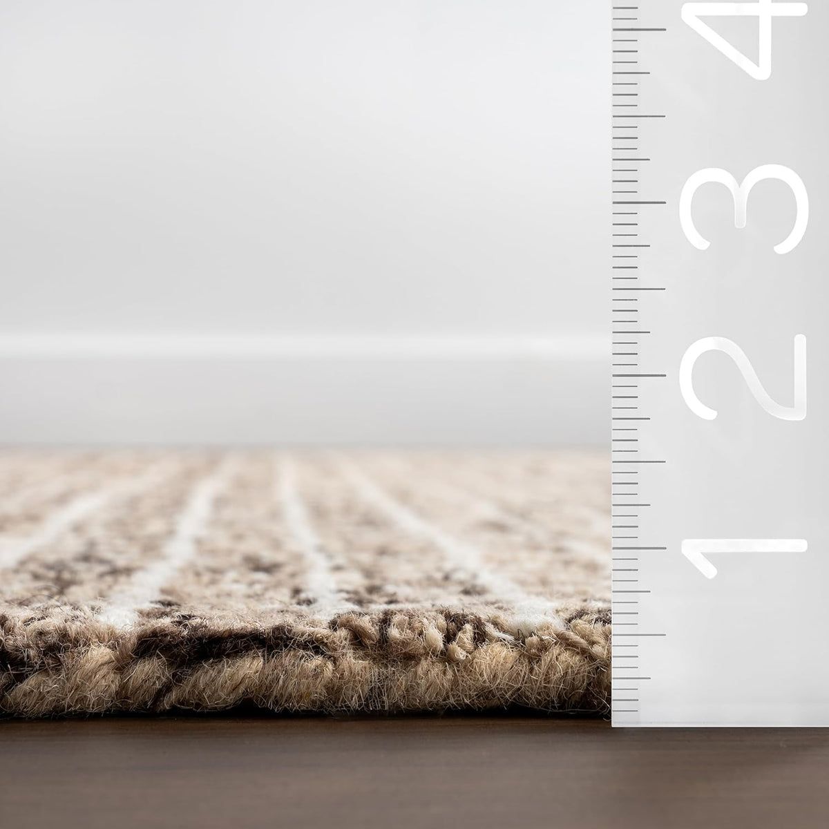 Rugs USA Melrose Marrón\/Marfil, 2.59 m x 3.51 m, Hecho a mano, Lan...