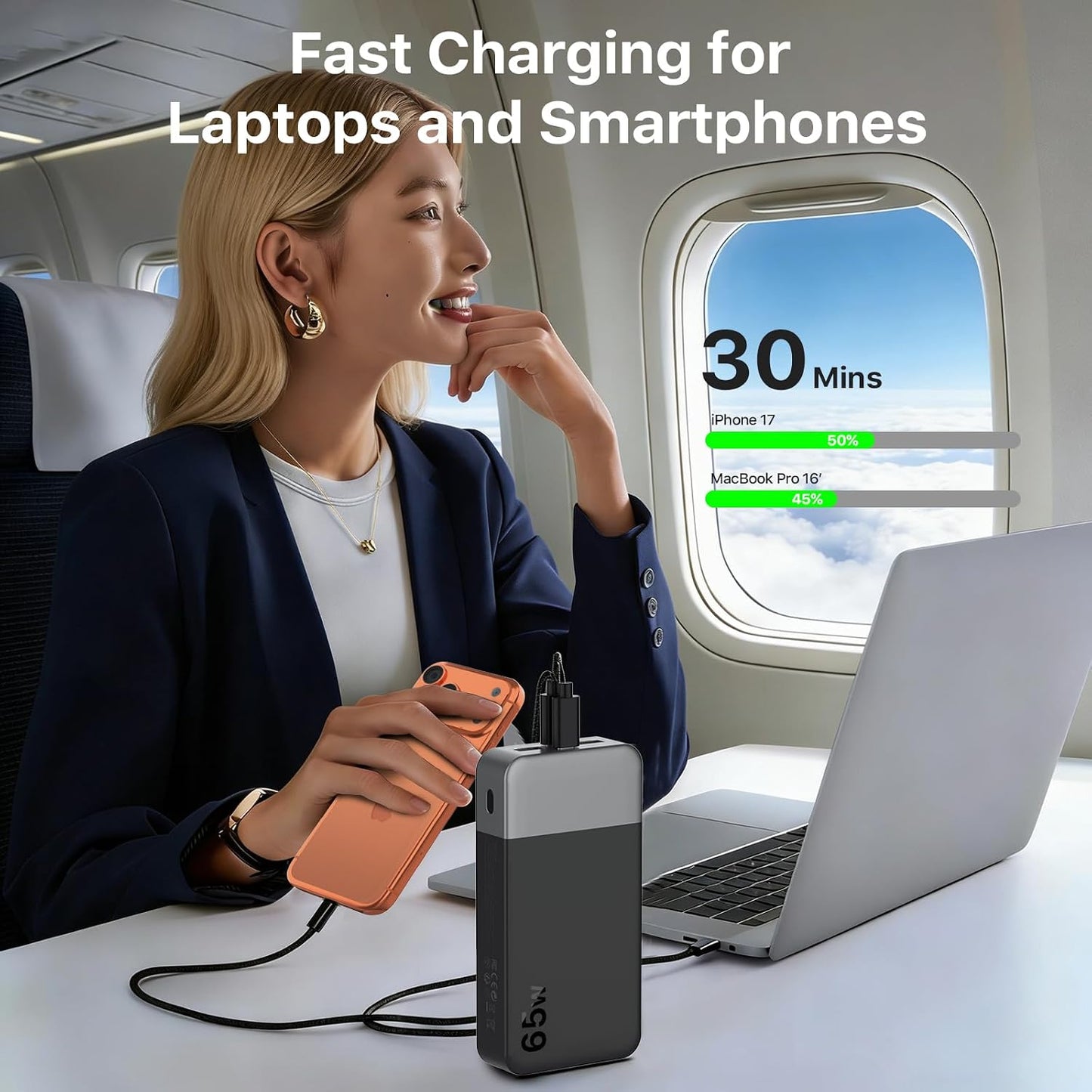 NOBIS Cargador portátil 20000mAh 65W Power Bank Carga rápida | Pane...