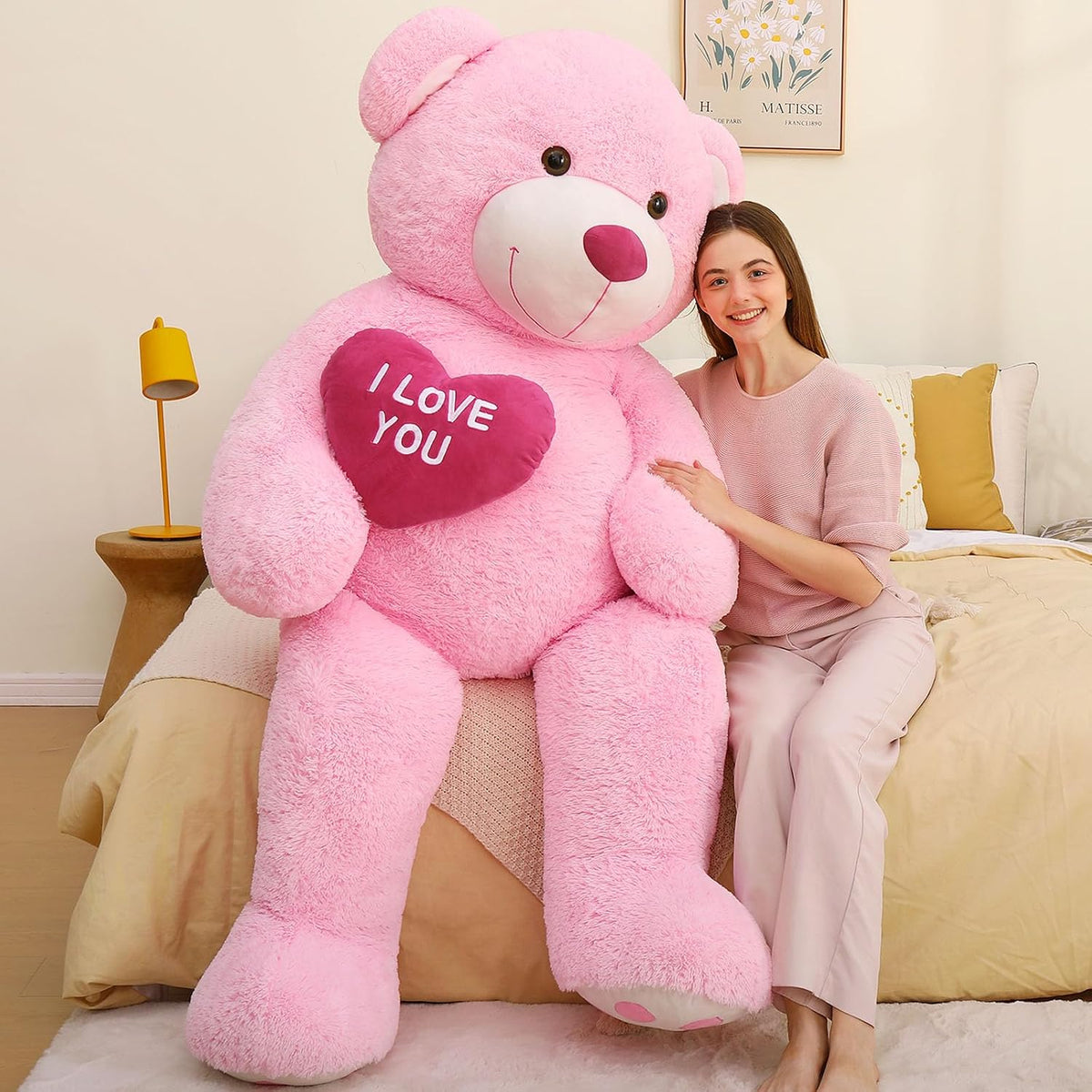 MaoGoLan - Oso de peluche gigante de 6 pies - Corazón rojo "Te...