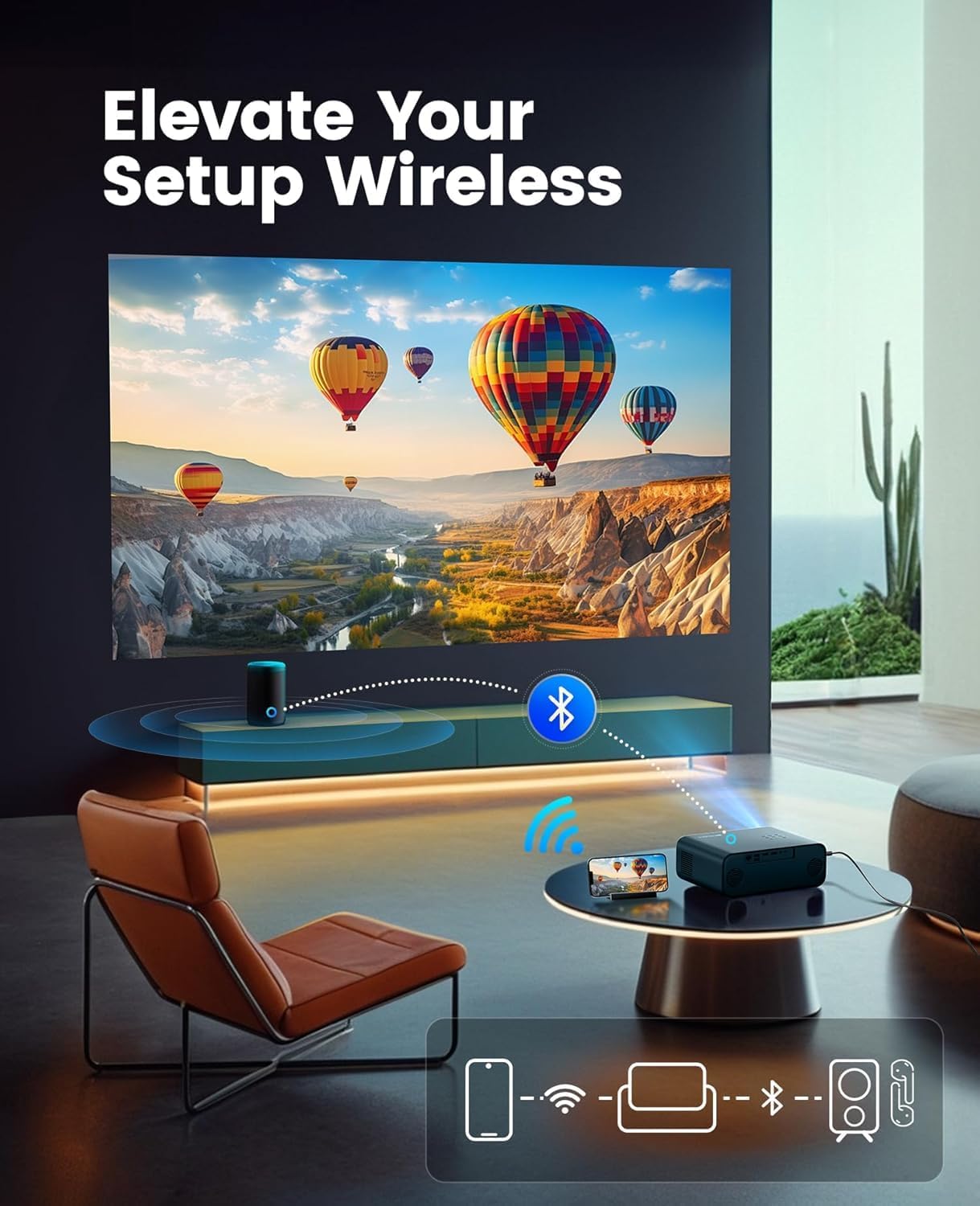 [Aplicaciones integradas\/soporte 4K] Proyector inteligente para ex...