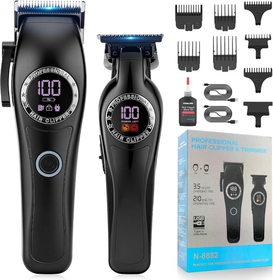 Qreeyx Cortadora de pelo profesional para hombres, juego de cortado...