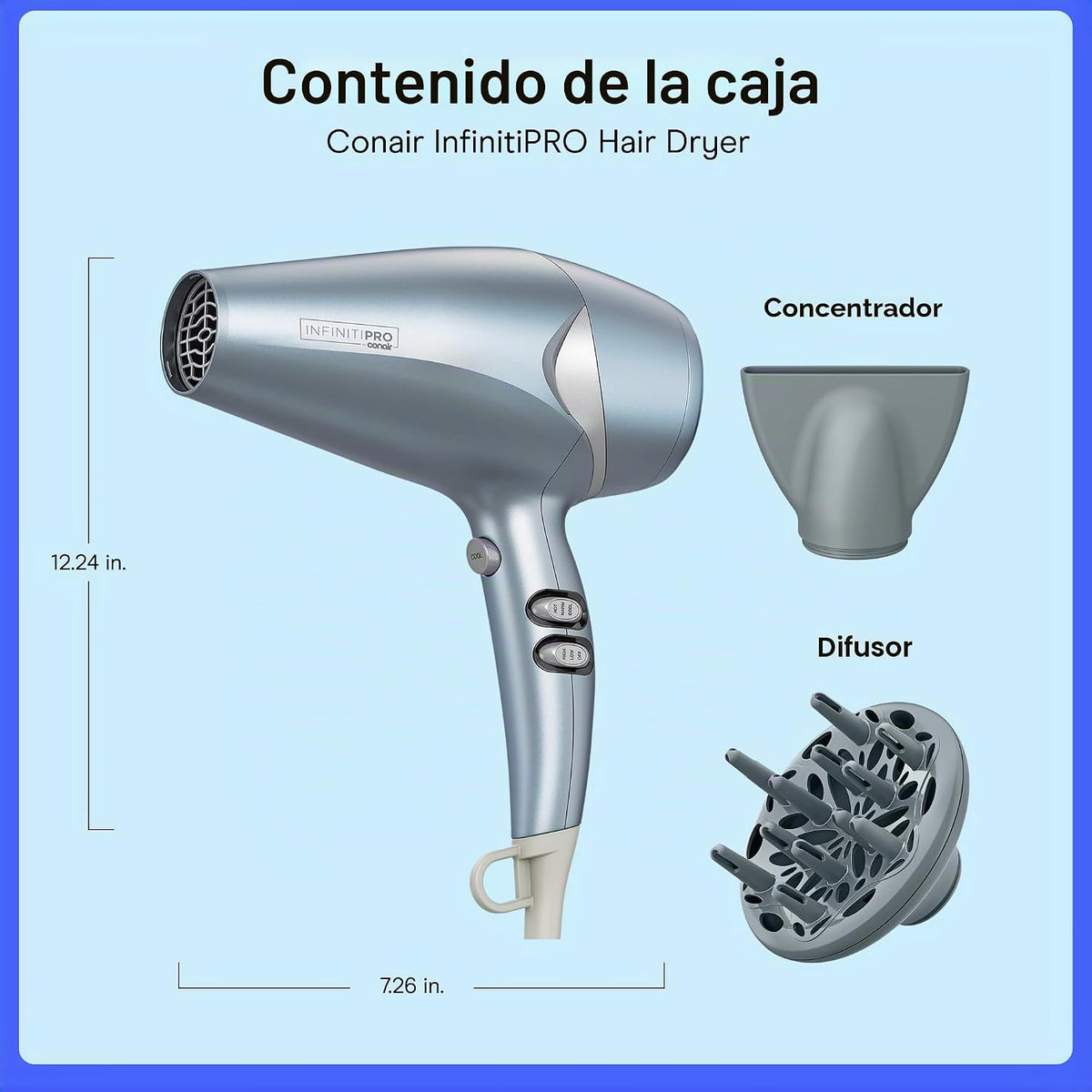 Conair InfinitiPRO - Secador de pelo con difusor y concentrador, 18...