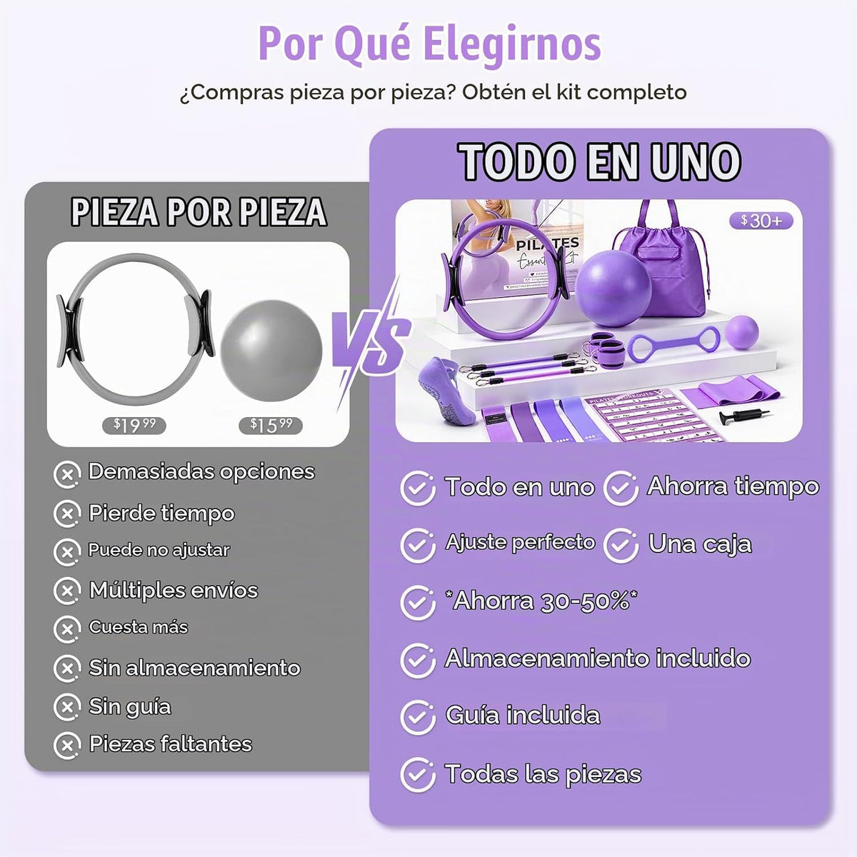 Kit de Pilates, Equipo de Pilates para Entrenamientos en casa, Kit...