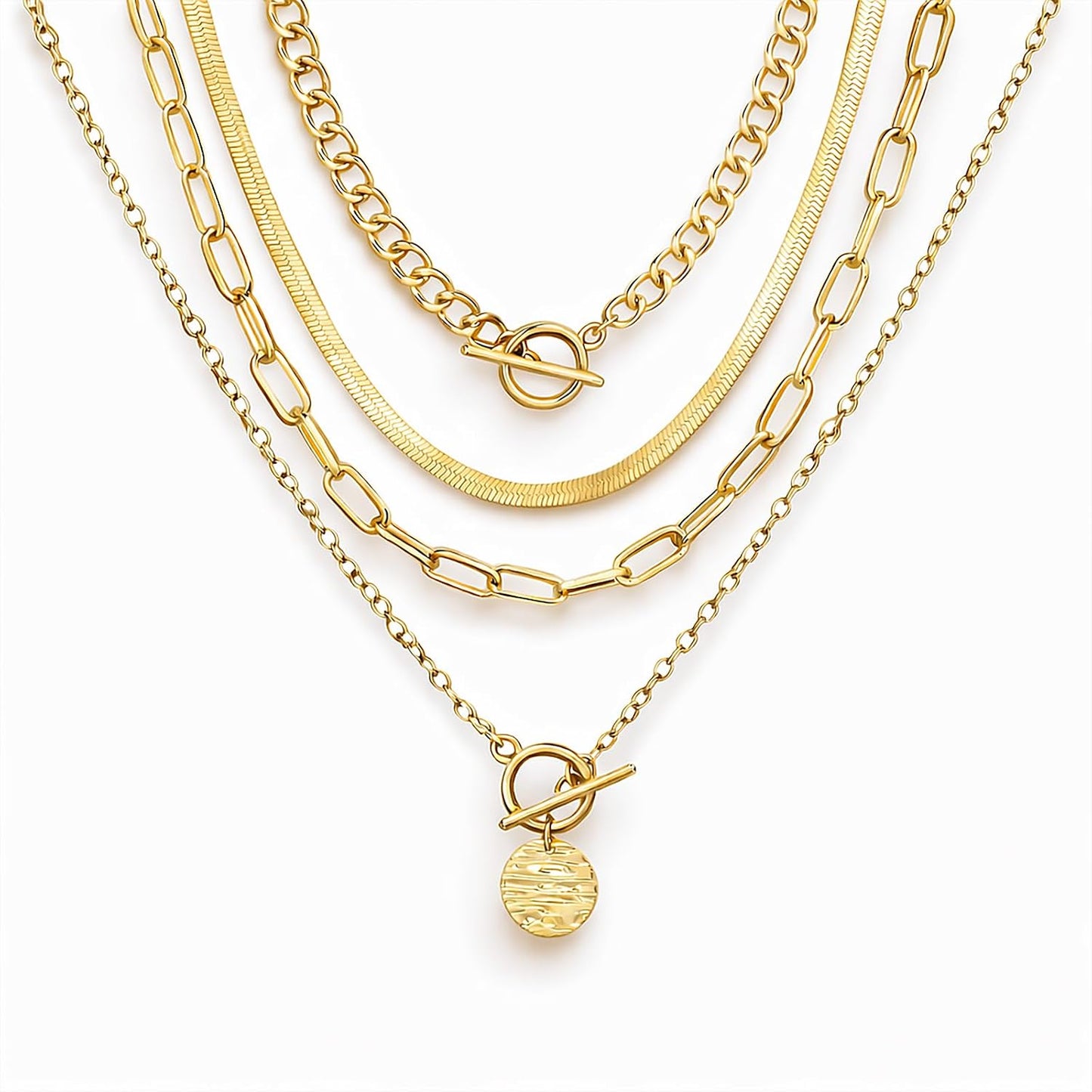 iF YOU Collares vintage con capas de oro para mujer, a la moda, con...