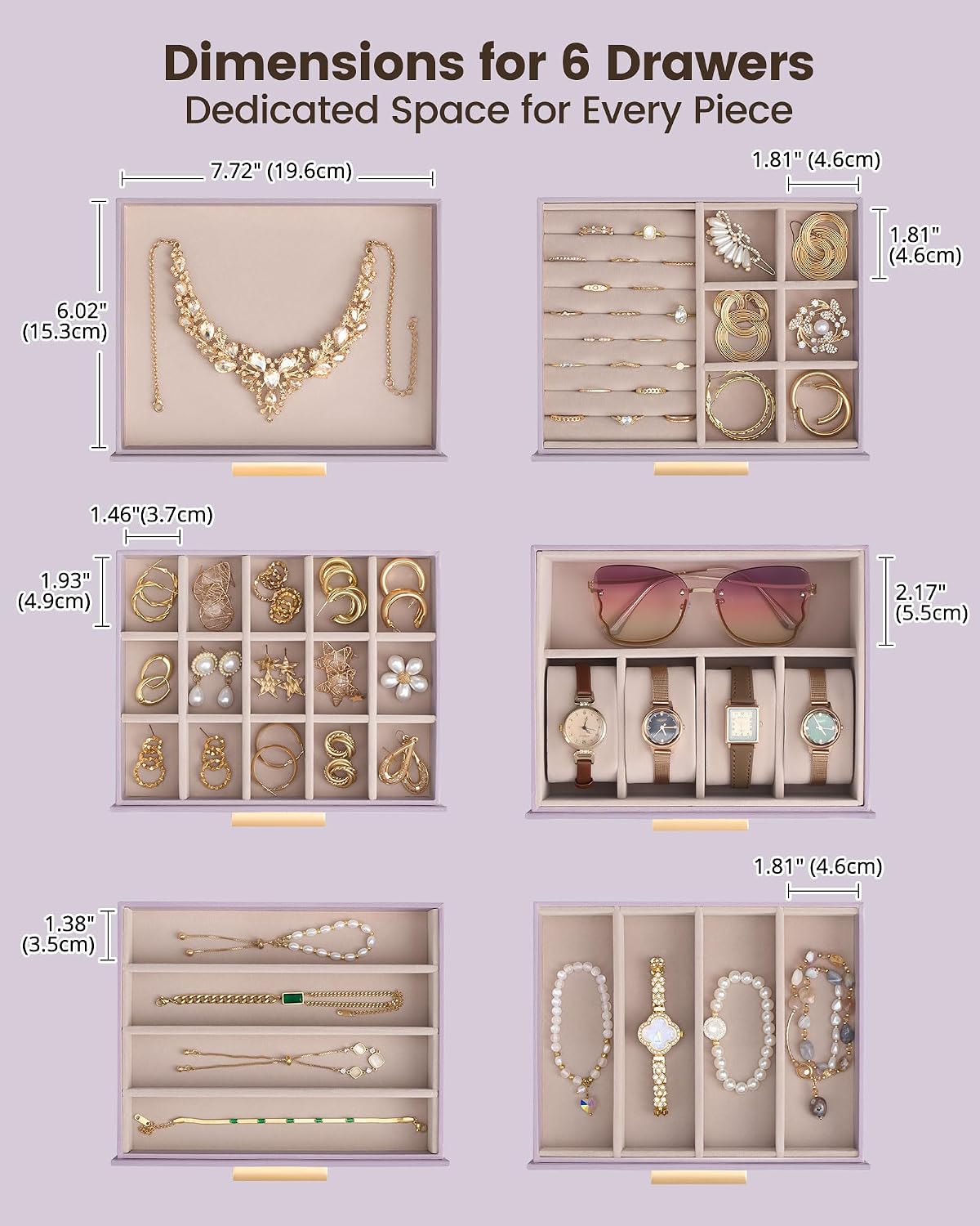 Lolalet Joyero organizador grande para mujer, organizador de joyas...