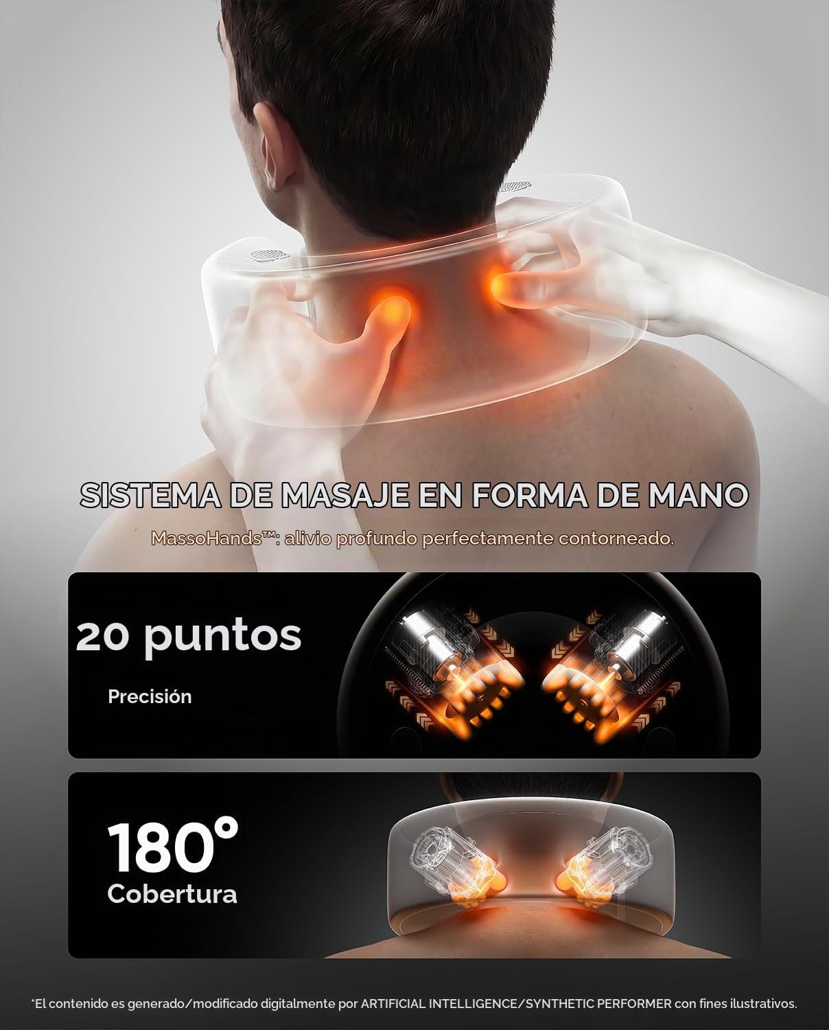 Bluvol Nest 10 - Almohada masajeadora de cuello con calefacción ult...