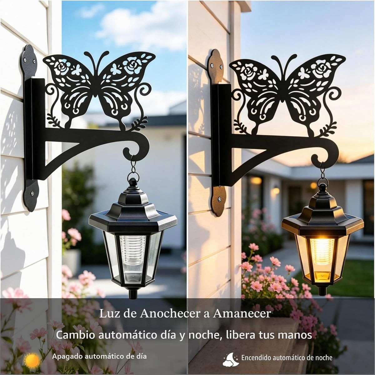 VOOKRY Faroles solares de pared para exteriores, impermeables, paqu...