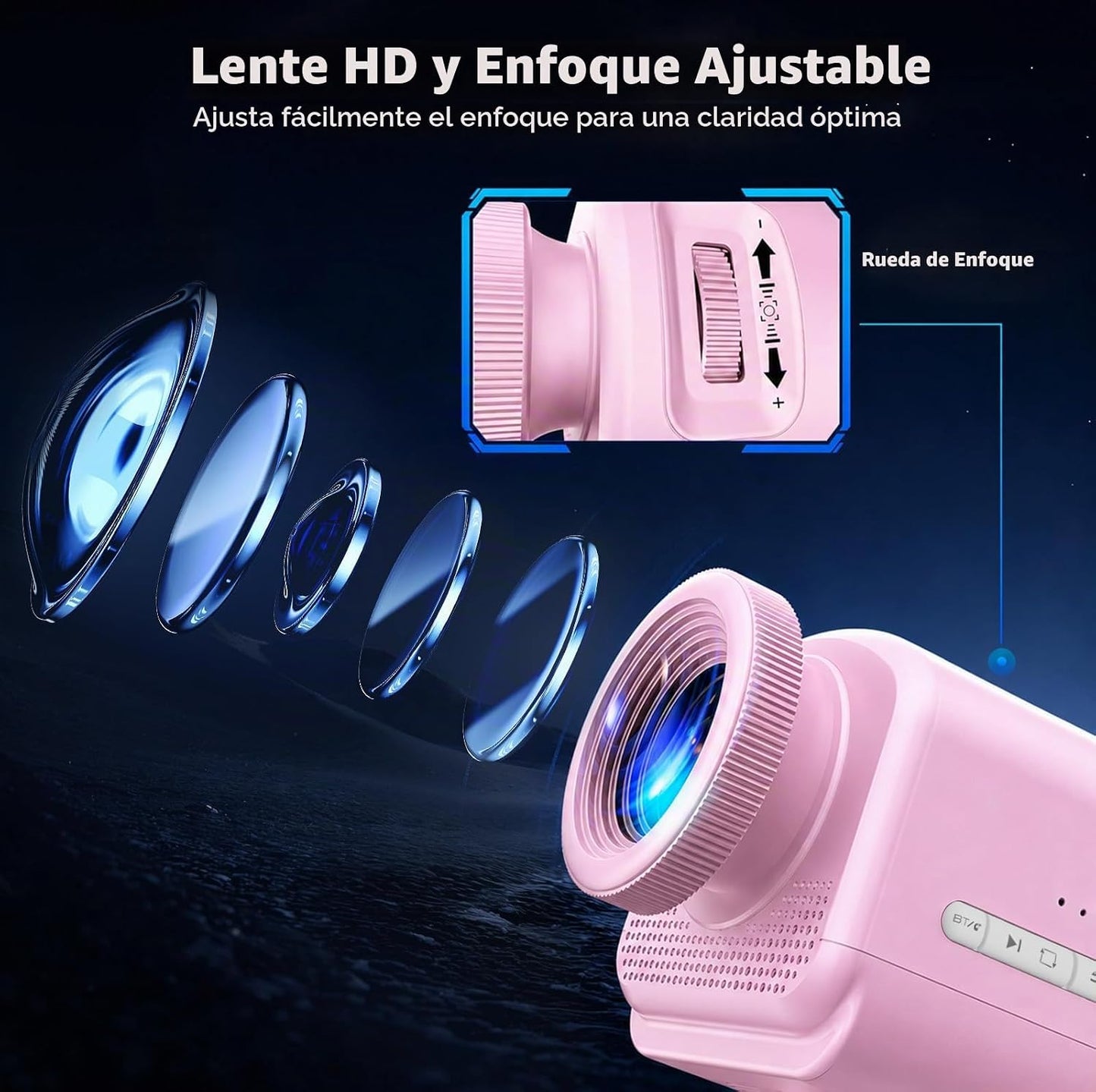 Rossetta Proyector 3D, proyector de galaxia 3D HD de 60 temas con a...