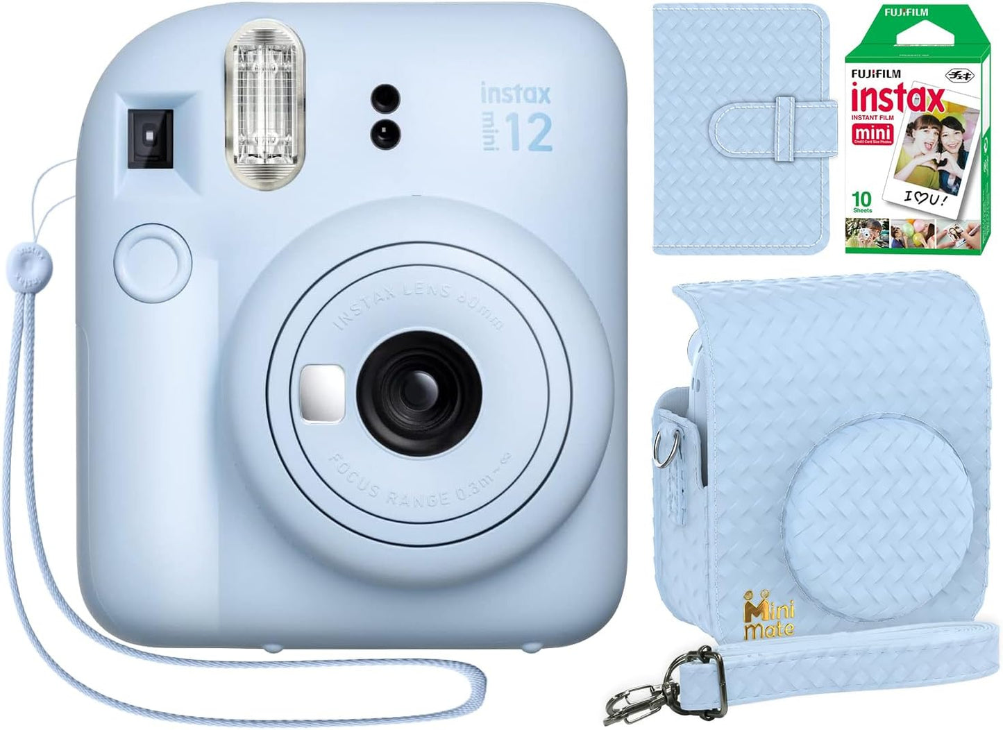 Fujifilm Cámara Instantánea Instax Mini 12 Azul Pastel + Funda Dise...