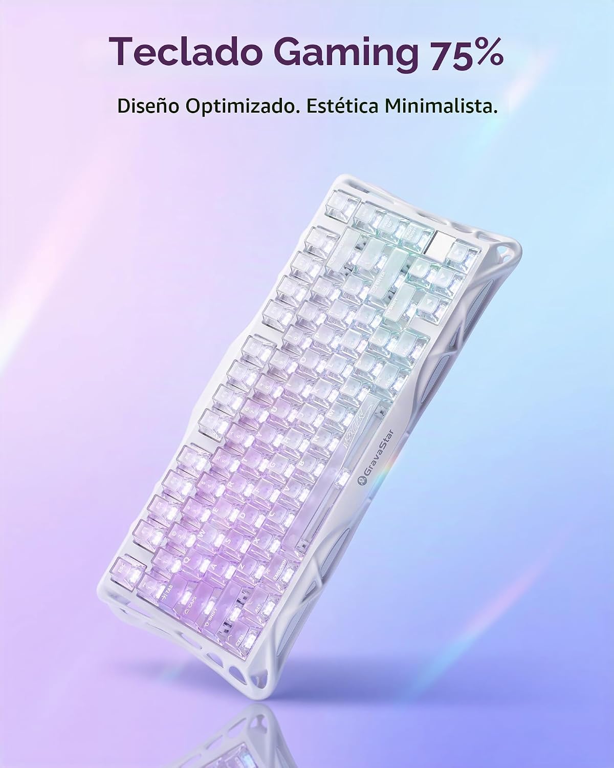 GravaStar Mercury K1 Lite 75% Teclado para Juegos, Teclado Inalámbr...