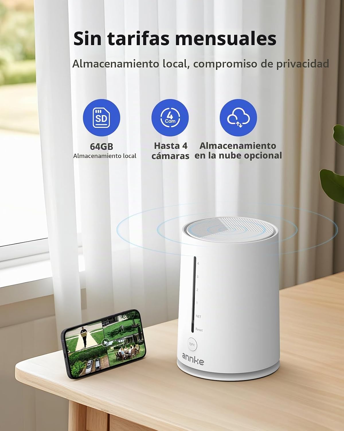 ANNKE Cámara de seguridad inalámbrica 2.5K al aire libre, sistema d...