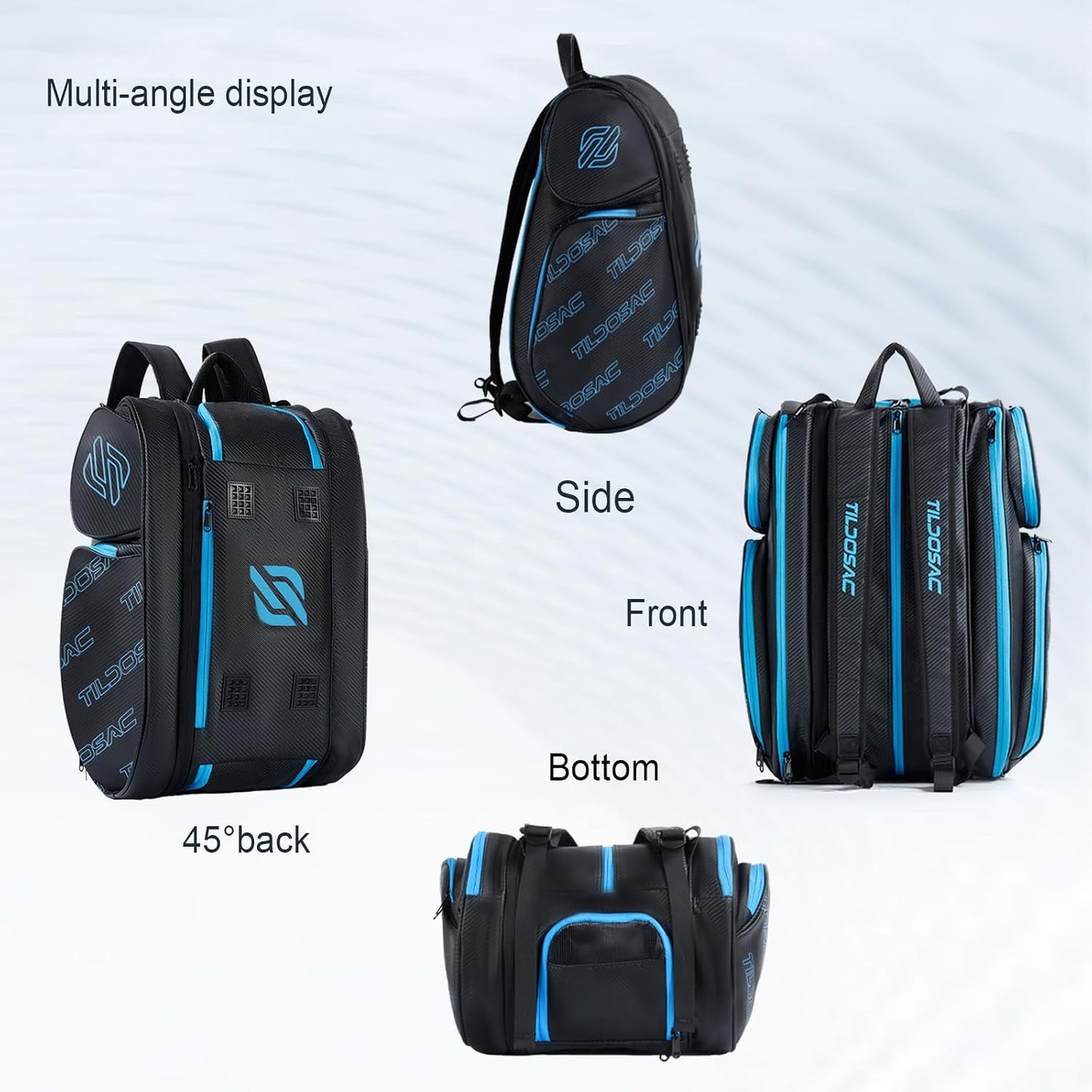 TILDOSAC Bolsa desmontable 2 en 1 para pickleball y pádel para homb...