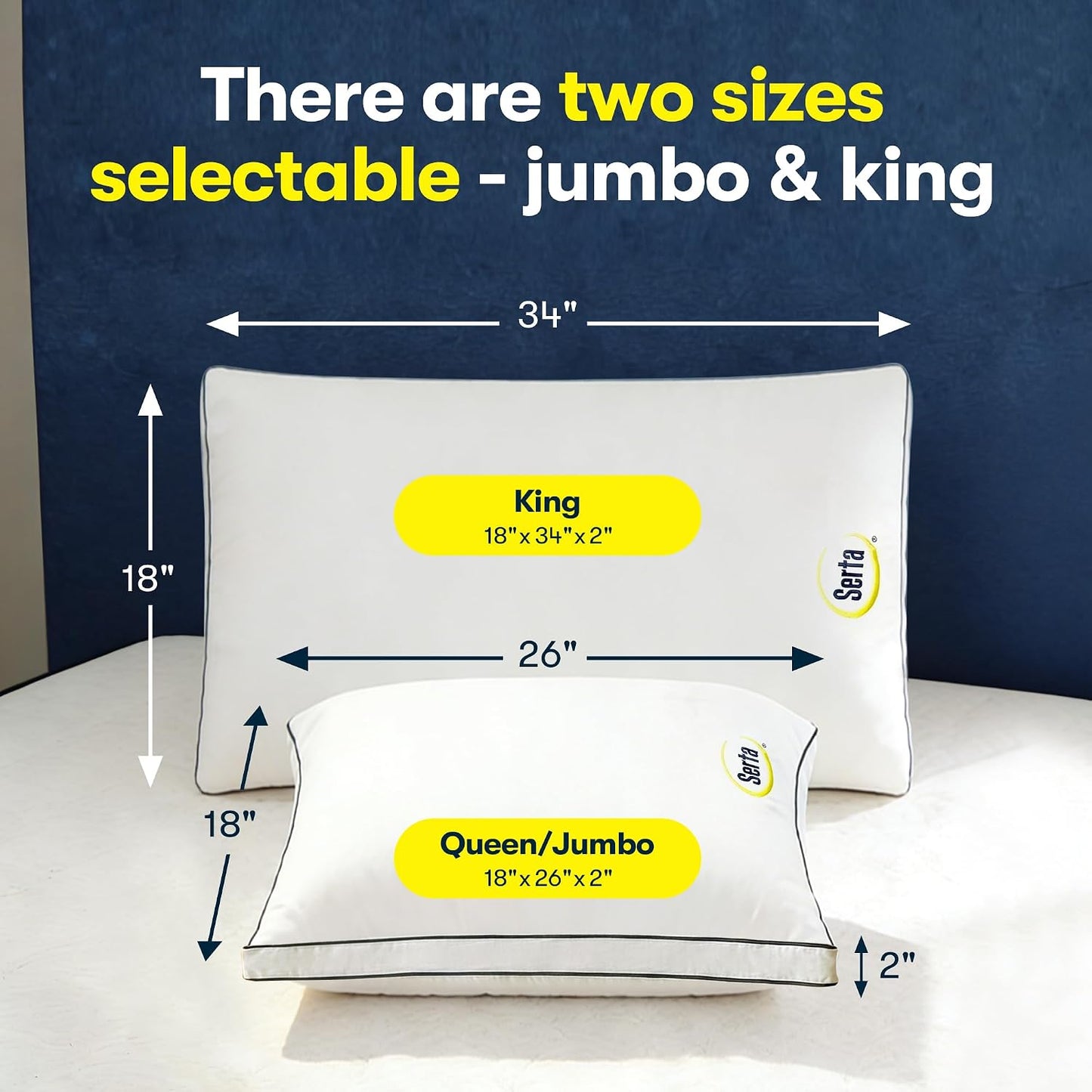 Serta Hotel Collection - Juego de 2 almohadas de cama tamaño King,...