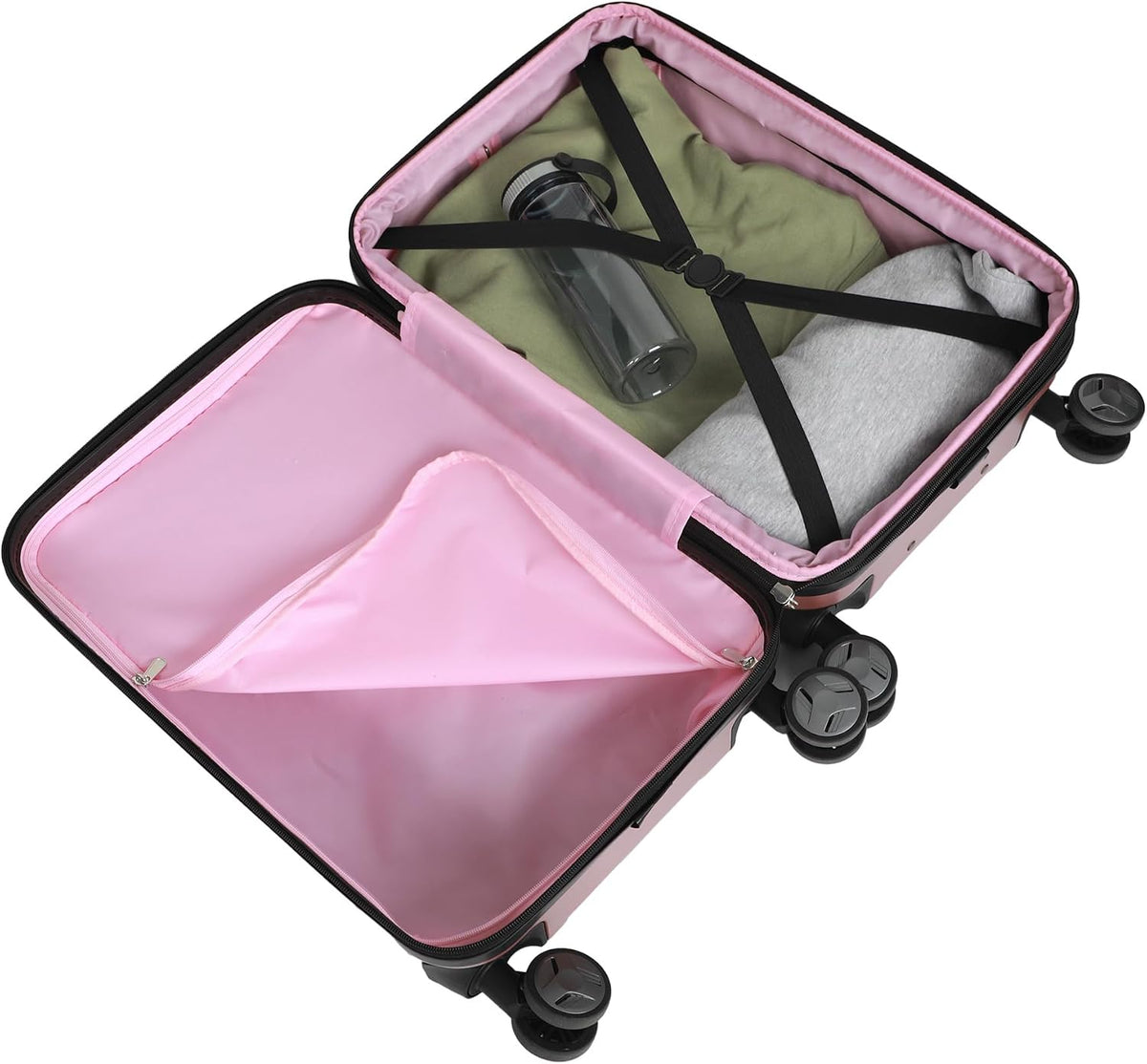 Bioworld Equipaje de mano con ruedas y asa, Oro rosa, 20 pulg.