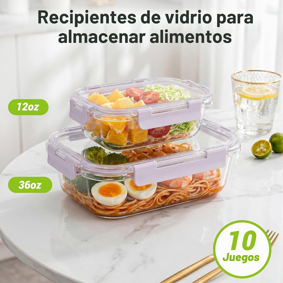 Dealusy 10 juegos (20 piezas) recipientes de vidrio de almacenamien...
