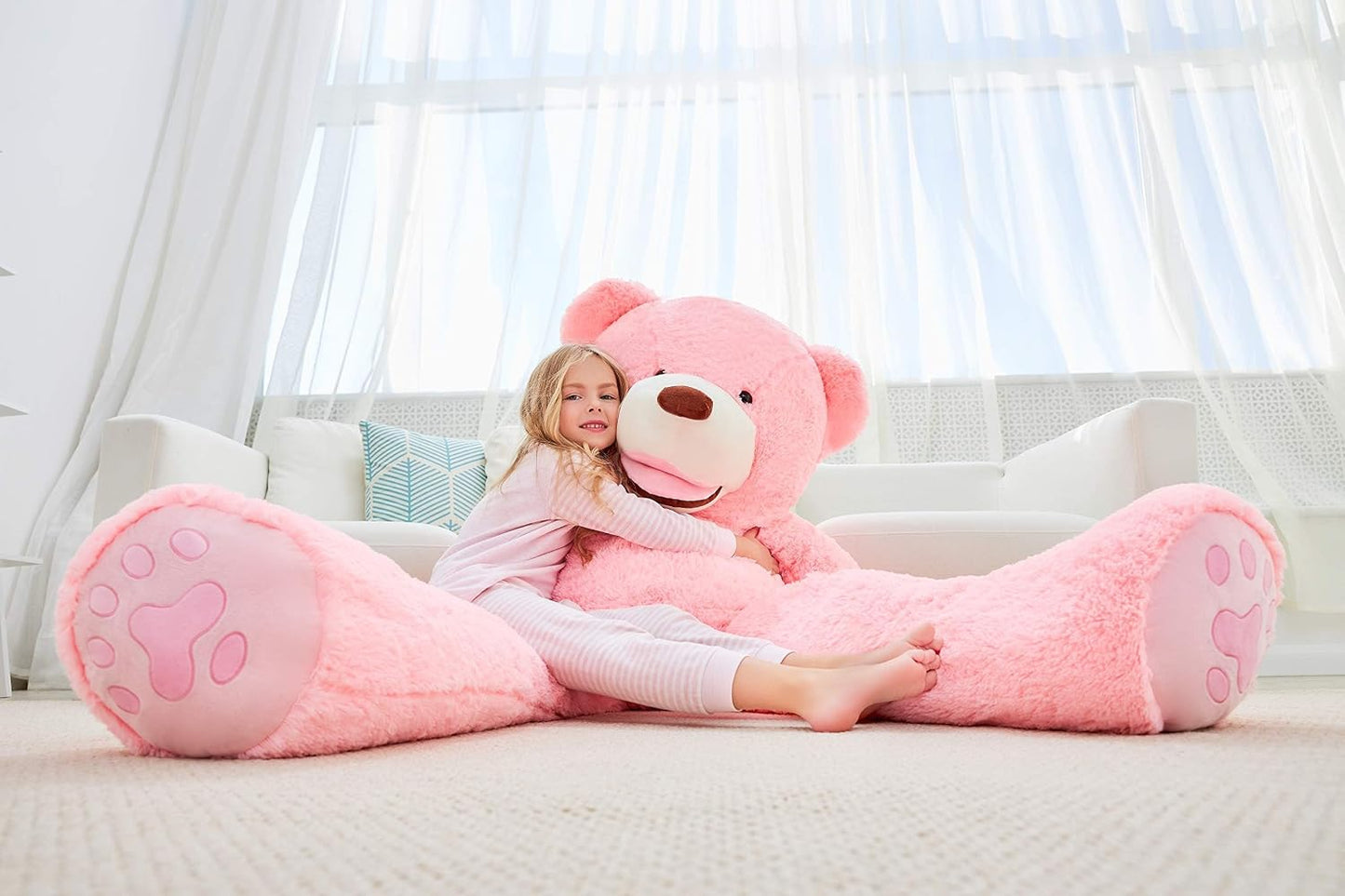 IKASA - Oso de peluche gigante, animales de juguete (Rosa, 63 pulga...