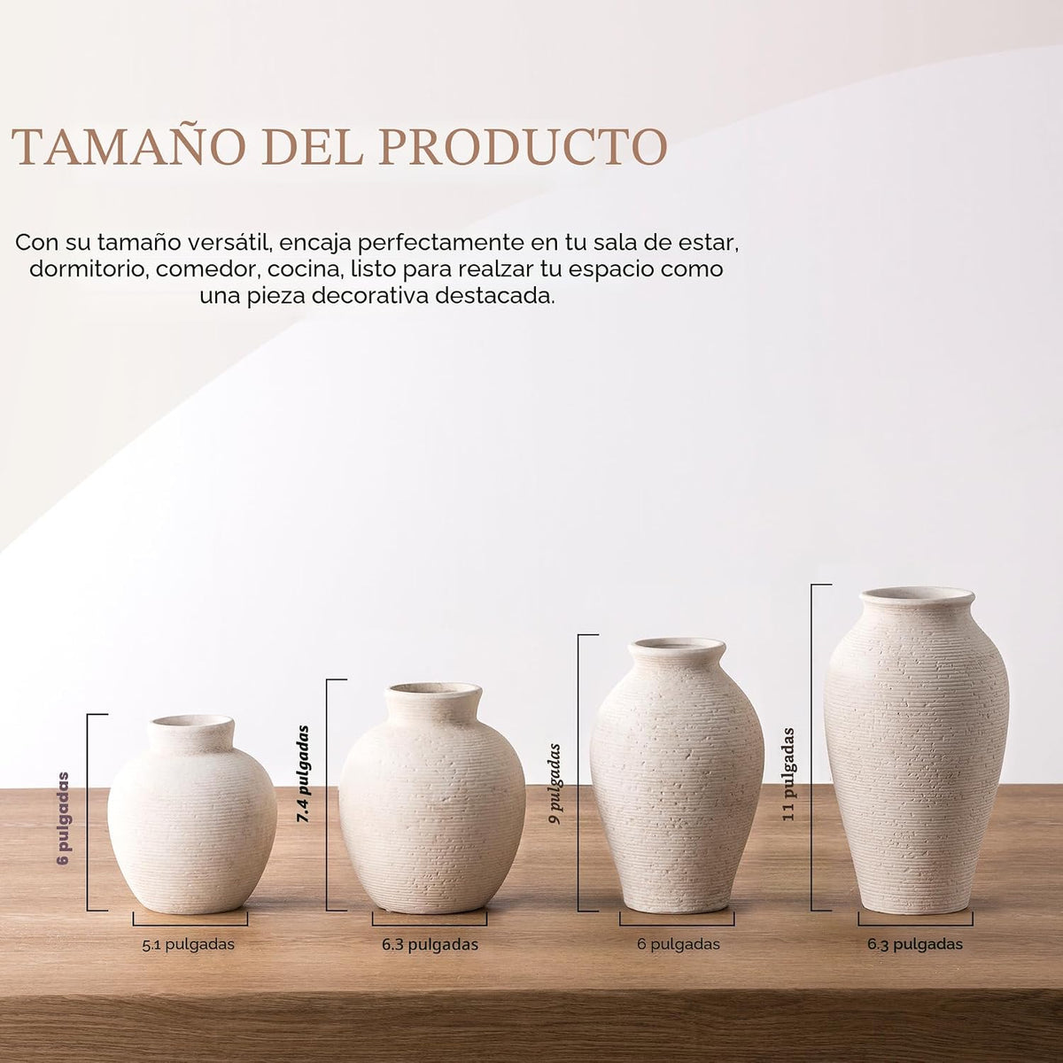 Jarrón de cerámica Vanselia para flores - Decoración del hogar - Ja...