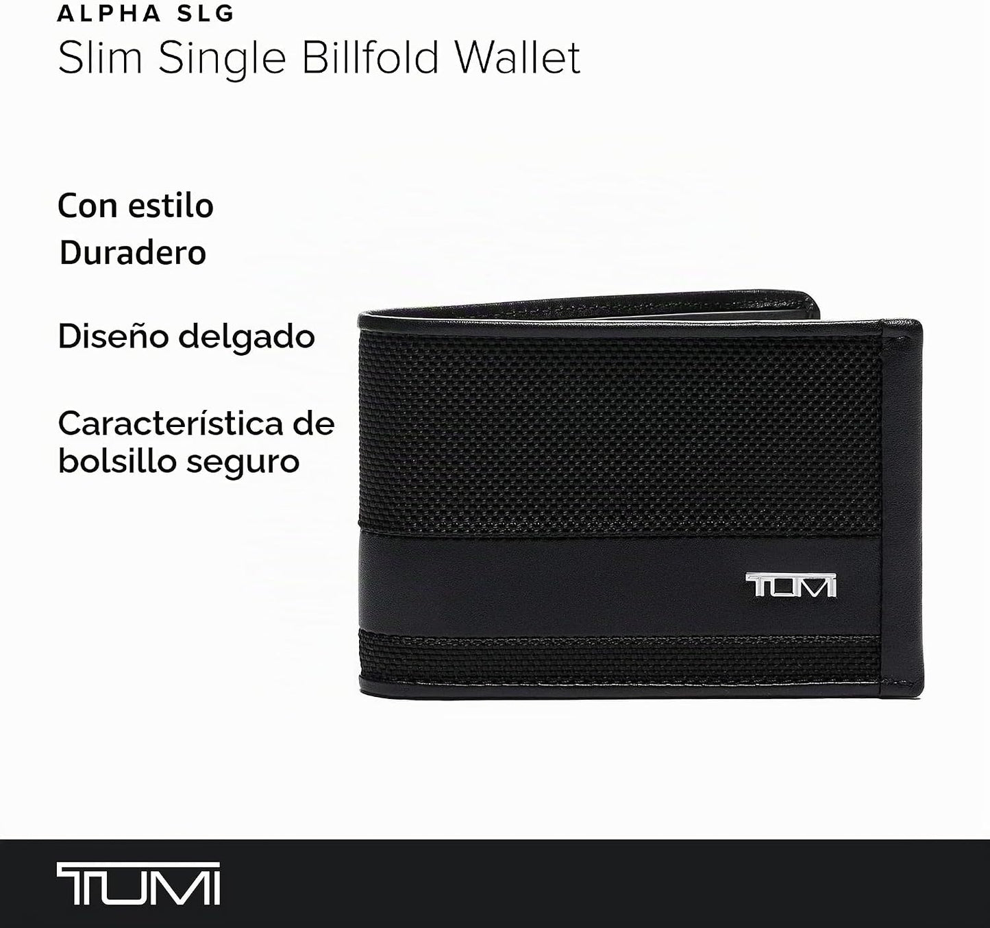 TUMI - Alpha Slim Billetera Individual Billetera para Hombres - Neg...