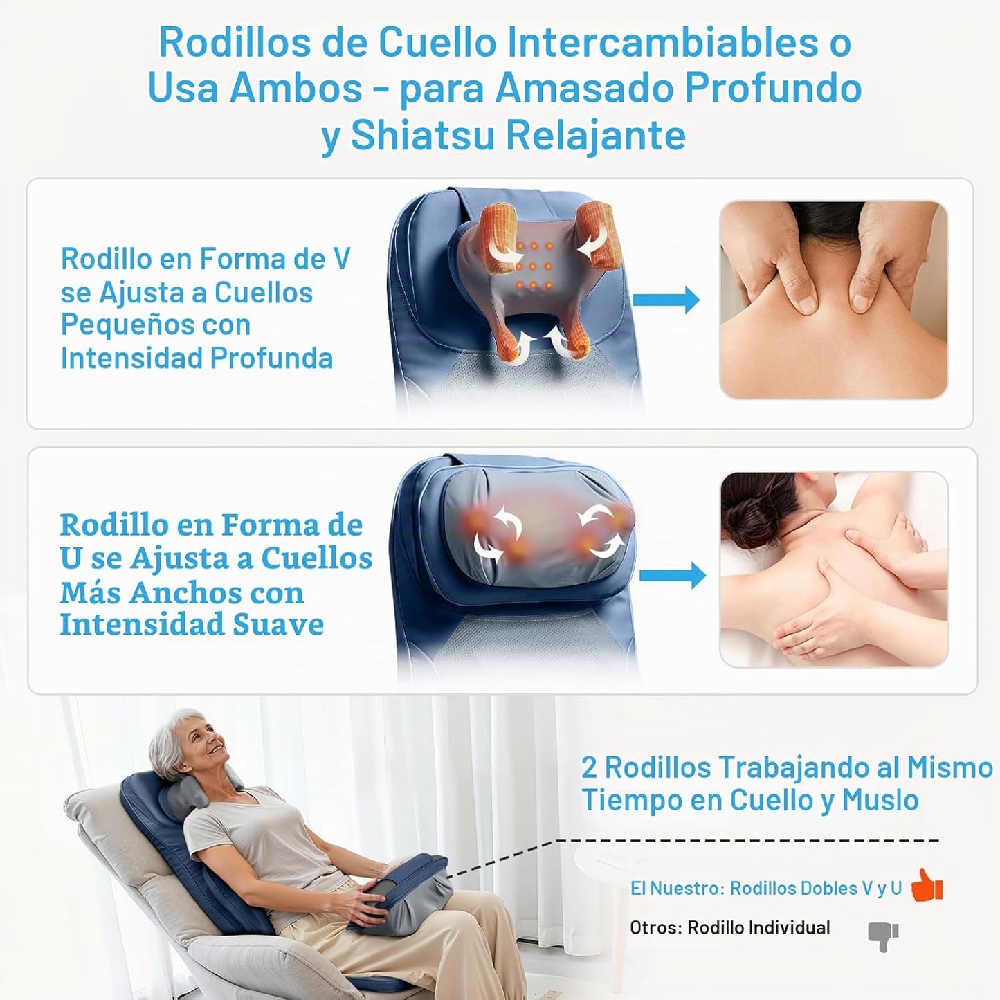 Makerzone - Masajeador de espalda para silla con módulos de doble c...