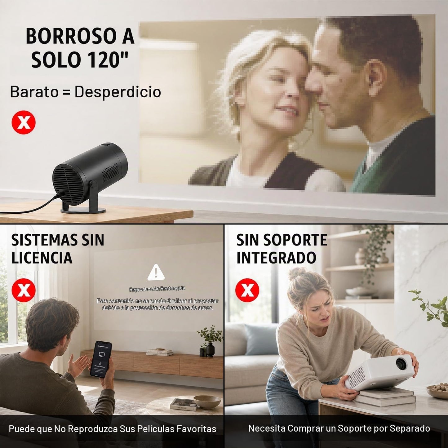 Aplicación con licencia oficial y 1080P nativo: el mini proyector i...