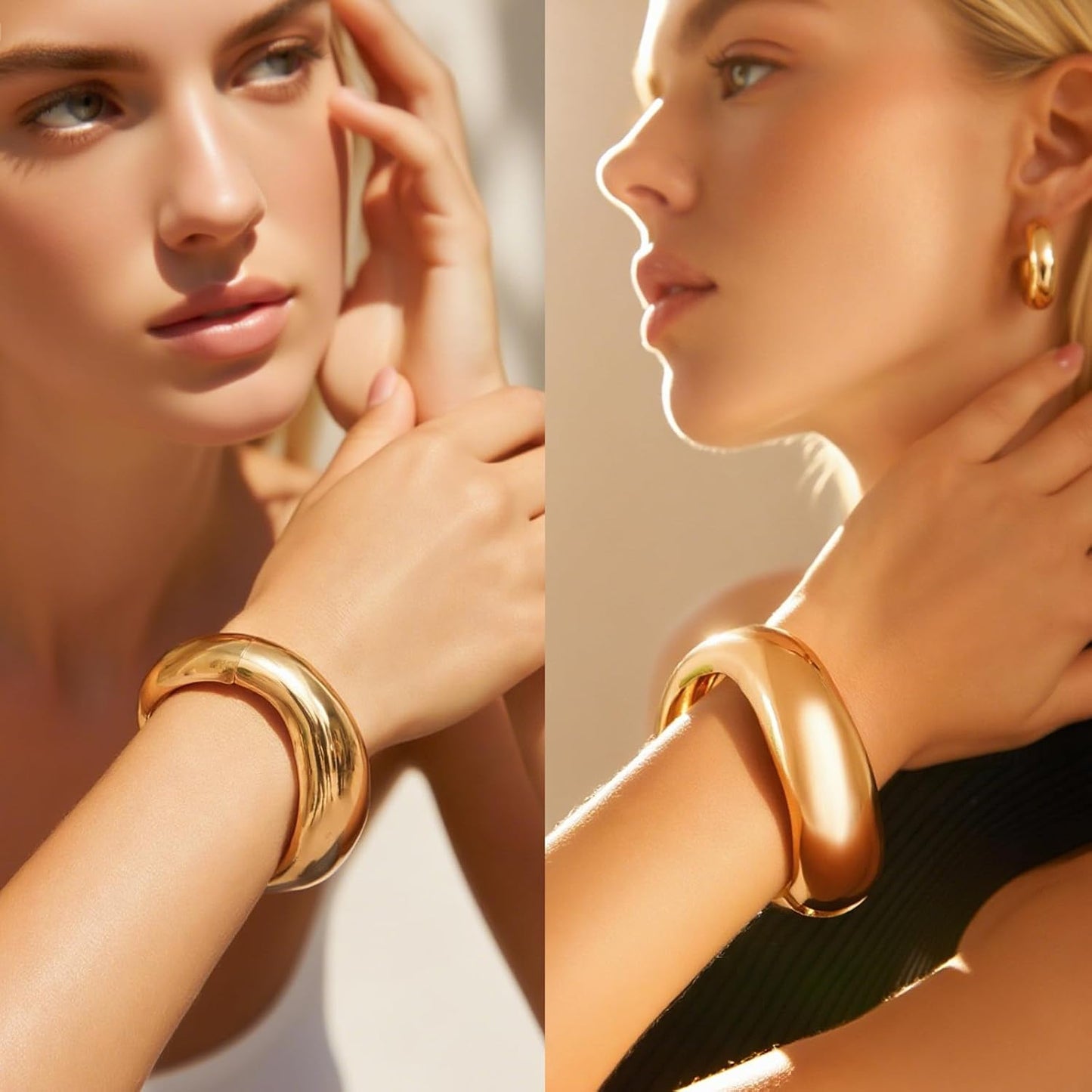 IFKM Juego de joyas chapadas en oro para mujer, collares de múltipl...