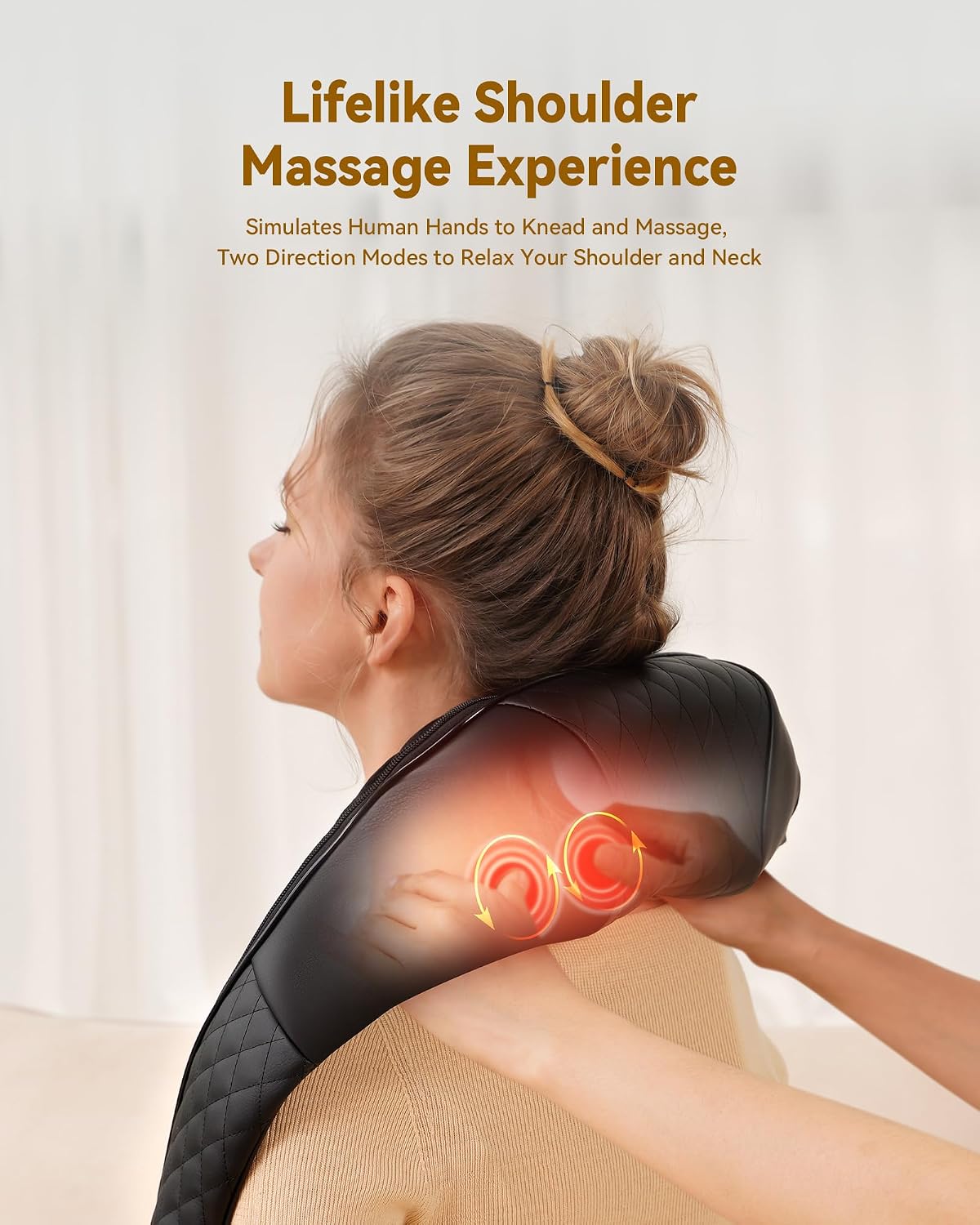 Masajeador de cuello con calor, masajeador Shiatsu de cuello y espa...