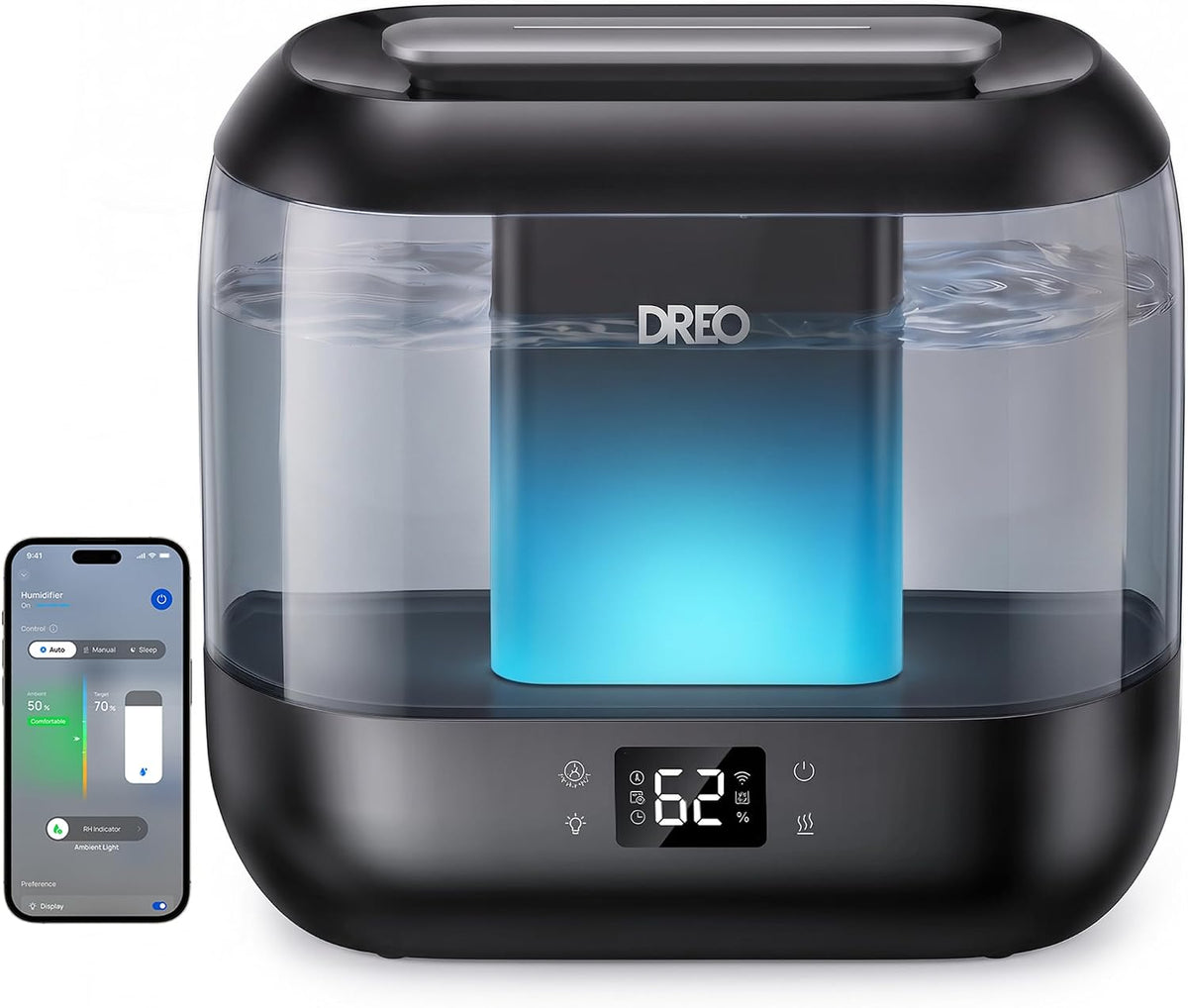 Dreo Humidificadores inteligentes para dormitorio, humidificador su...