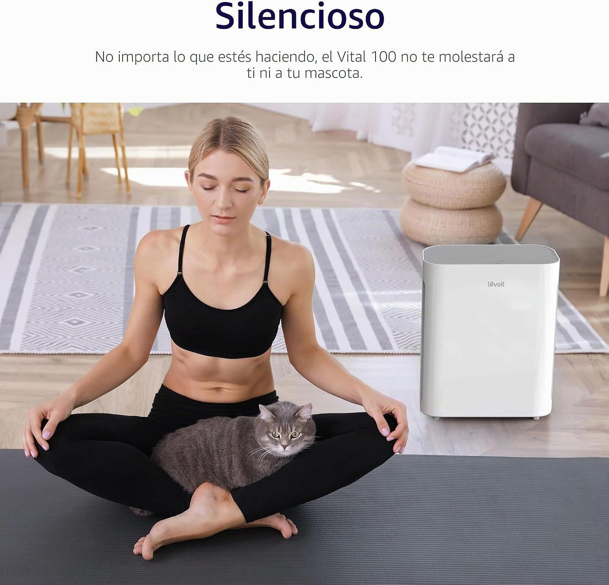 LEVOIT Purificador de aire para dormitorio del hogar, limpiador sil...