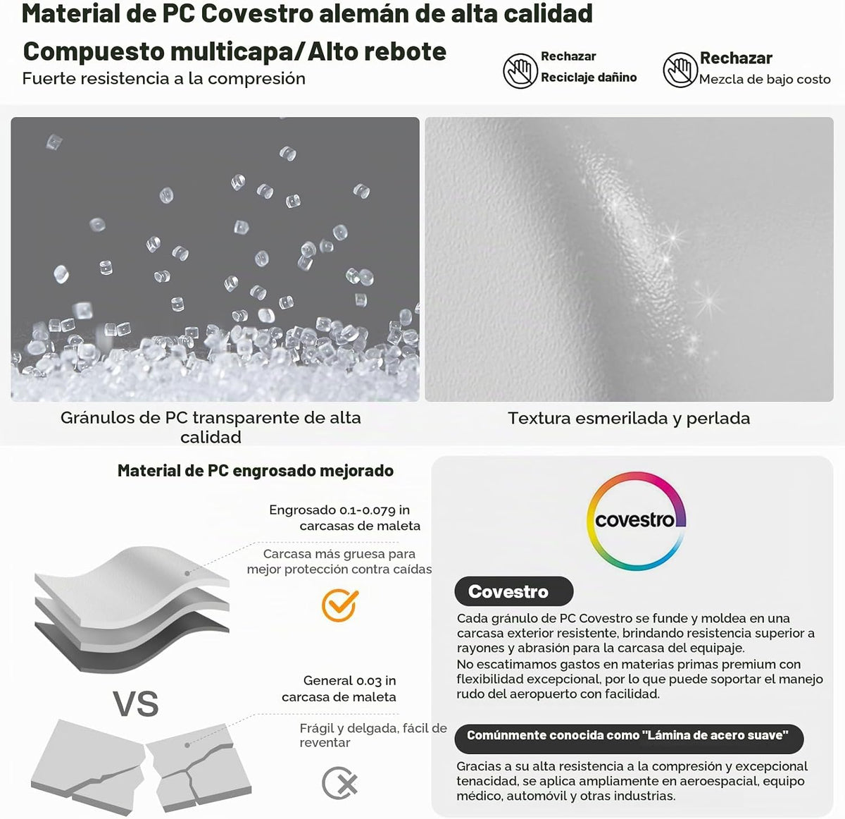 mixi Maleta de equipaje con ruedas giratorias, maleta de viaje con...