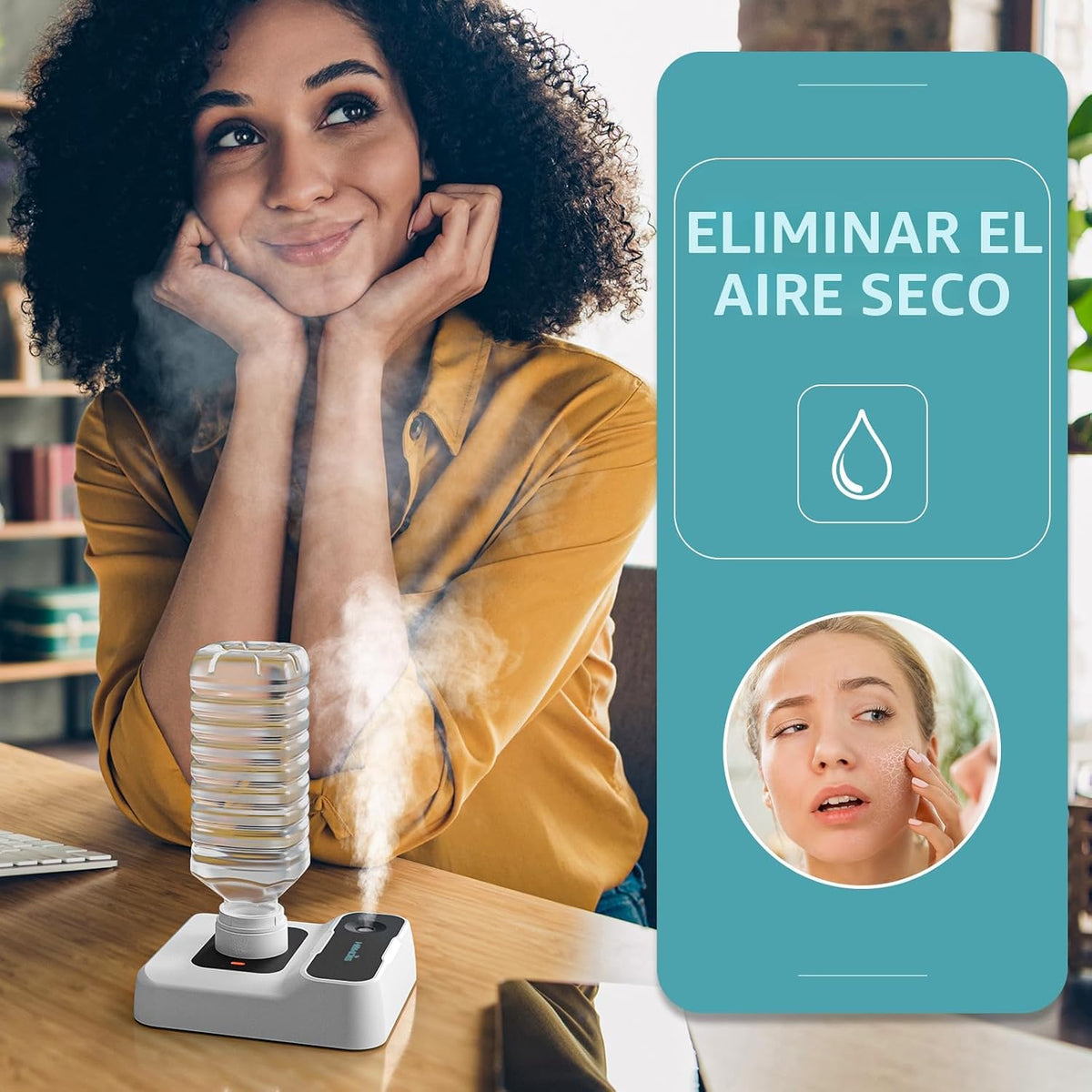 HOMDIS Humidificador de viaje, pequeño humidificador portátil para...