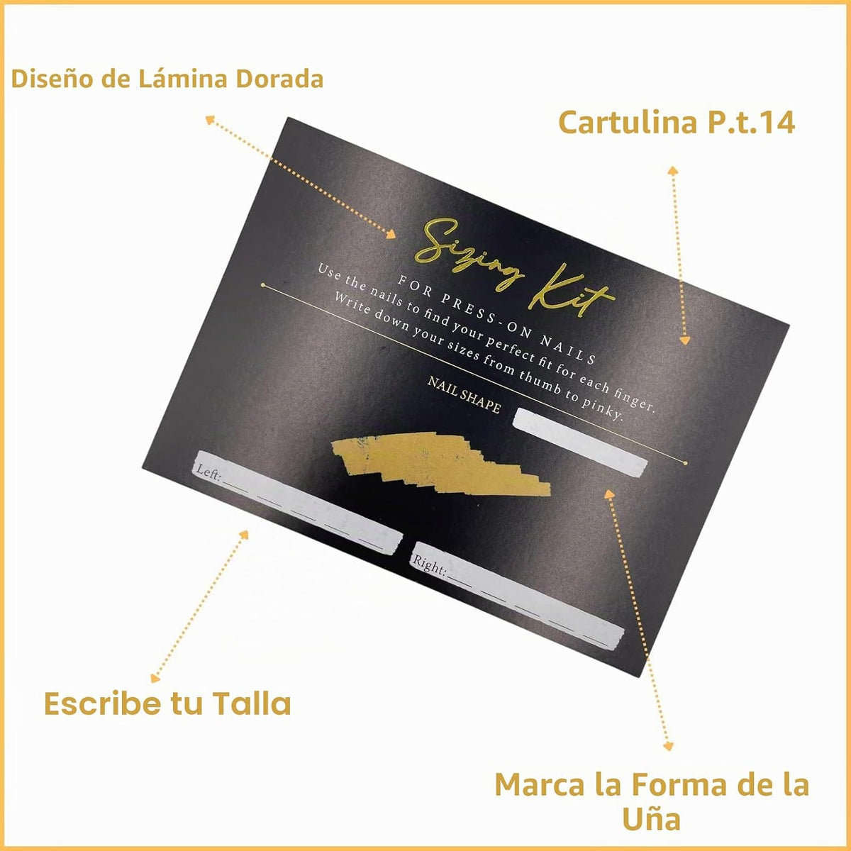 Tarjeta de tamaño de uñas a presión para negocios de uñas, lámina n...