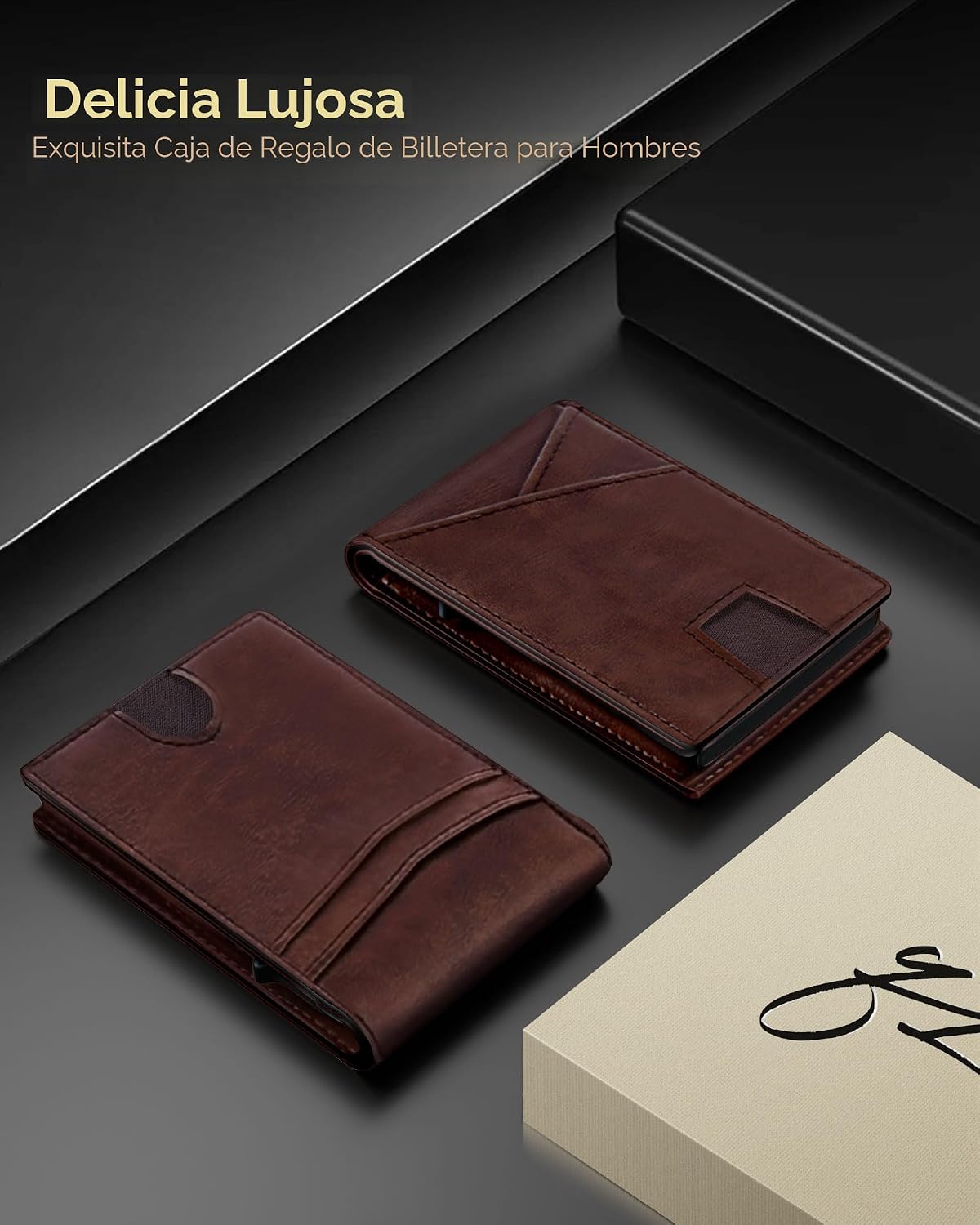 QLD Cartera para hombre \u2013 Bloqueo RFID [funcional y práctico]...