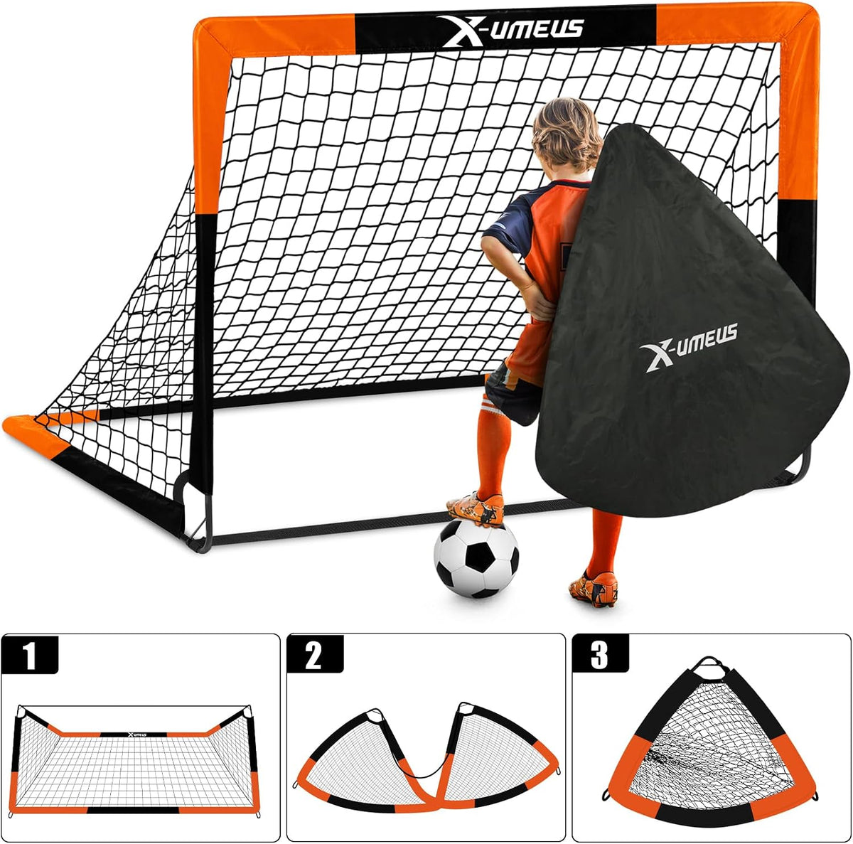 Porterías de fútbol para niños para patio trasero, juego de 2, 4 x...